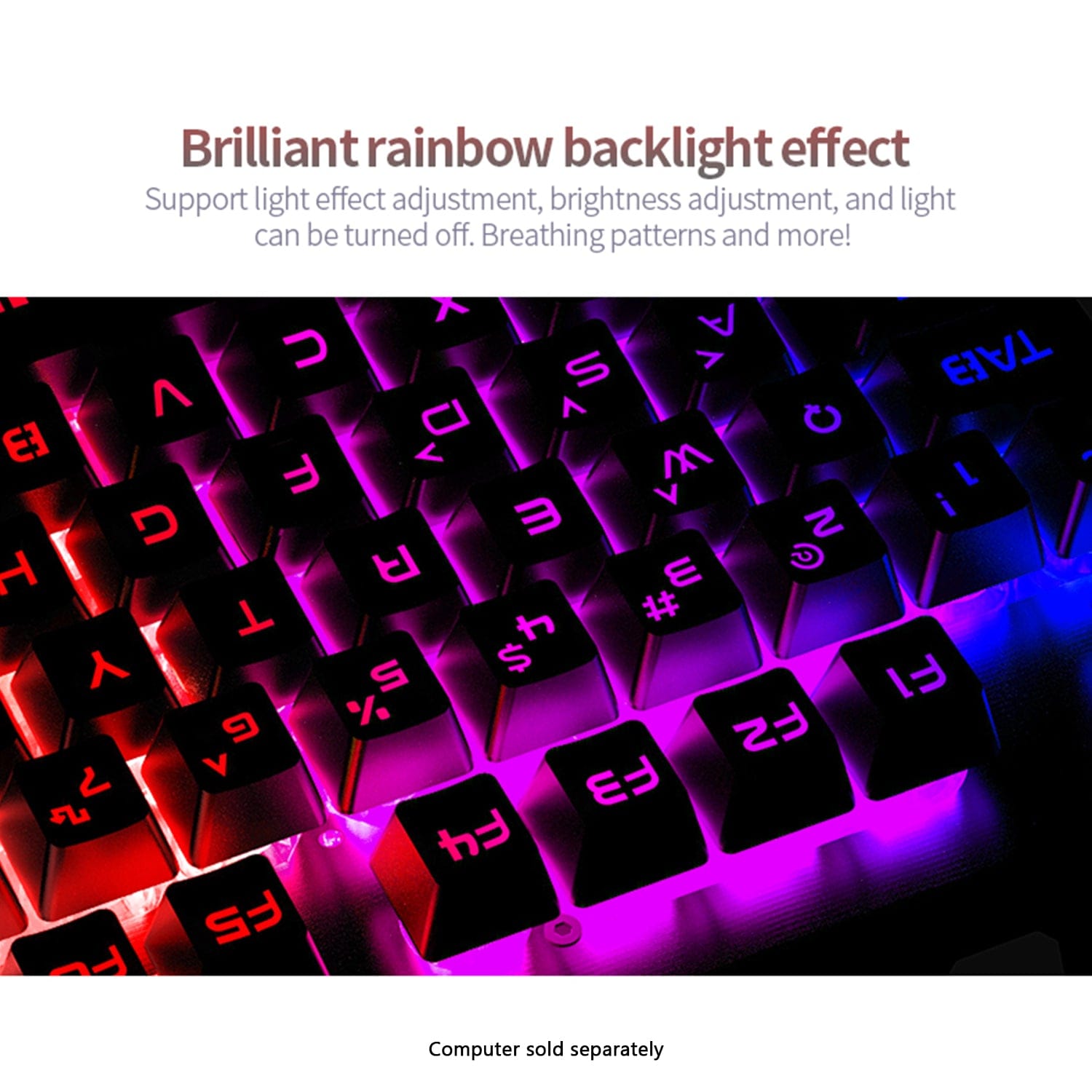 Wired Gaming Keyboard & Mouse Combo - Anti-Ghosting Multi-Key, 7-RGB Backlights