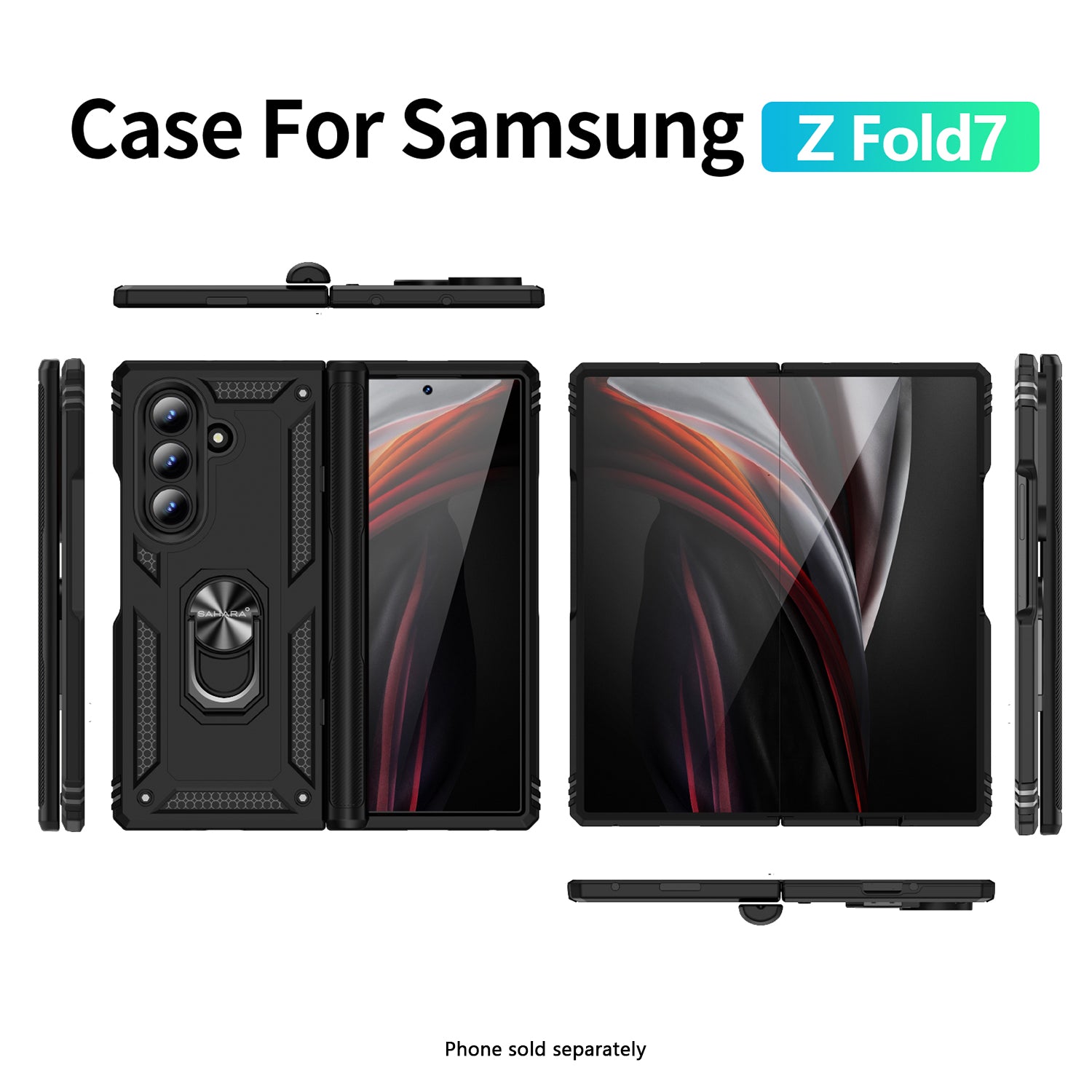 Raider Series Heavy Duty Case for Samsung Galaxy Z Fold7 - Scorpion Black