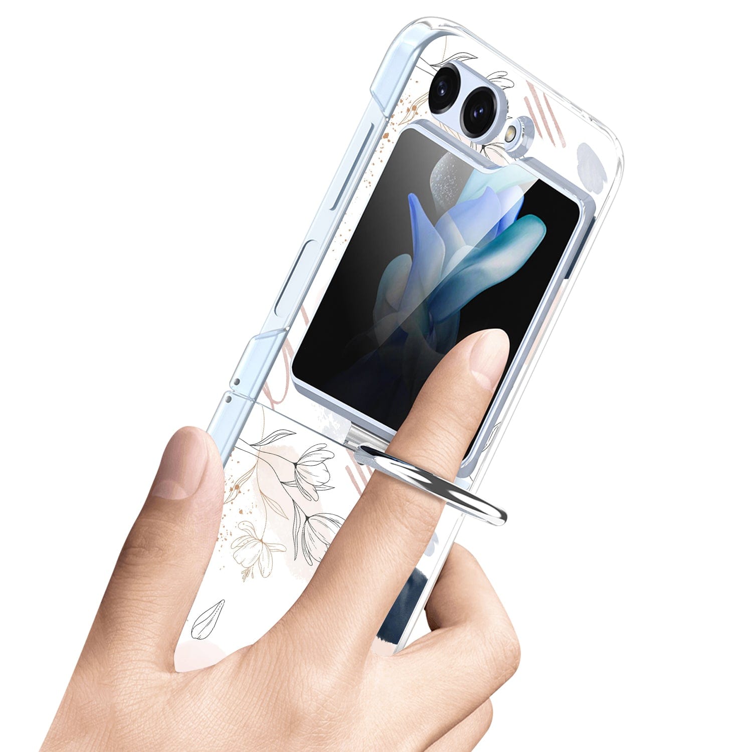 Inspire Series Floral Hard Shell Case with Ring - Samsung Galaxy Z Flip6