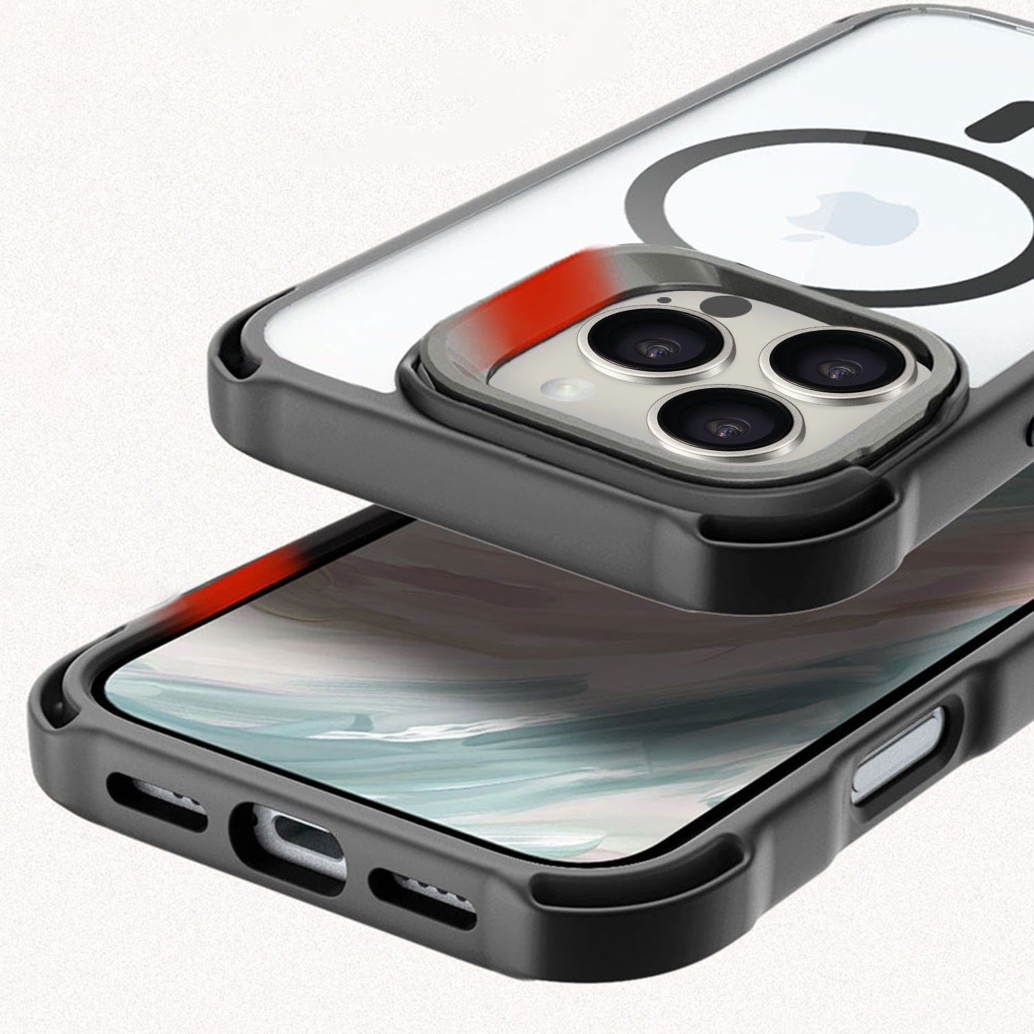 iPhone 16 Pro Max Clear Kickstand Case - Anti-Slip, Rugged, MagSafe | Venture Series