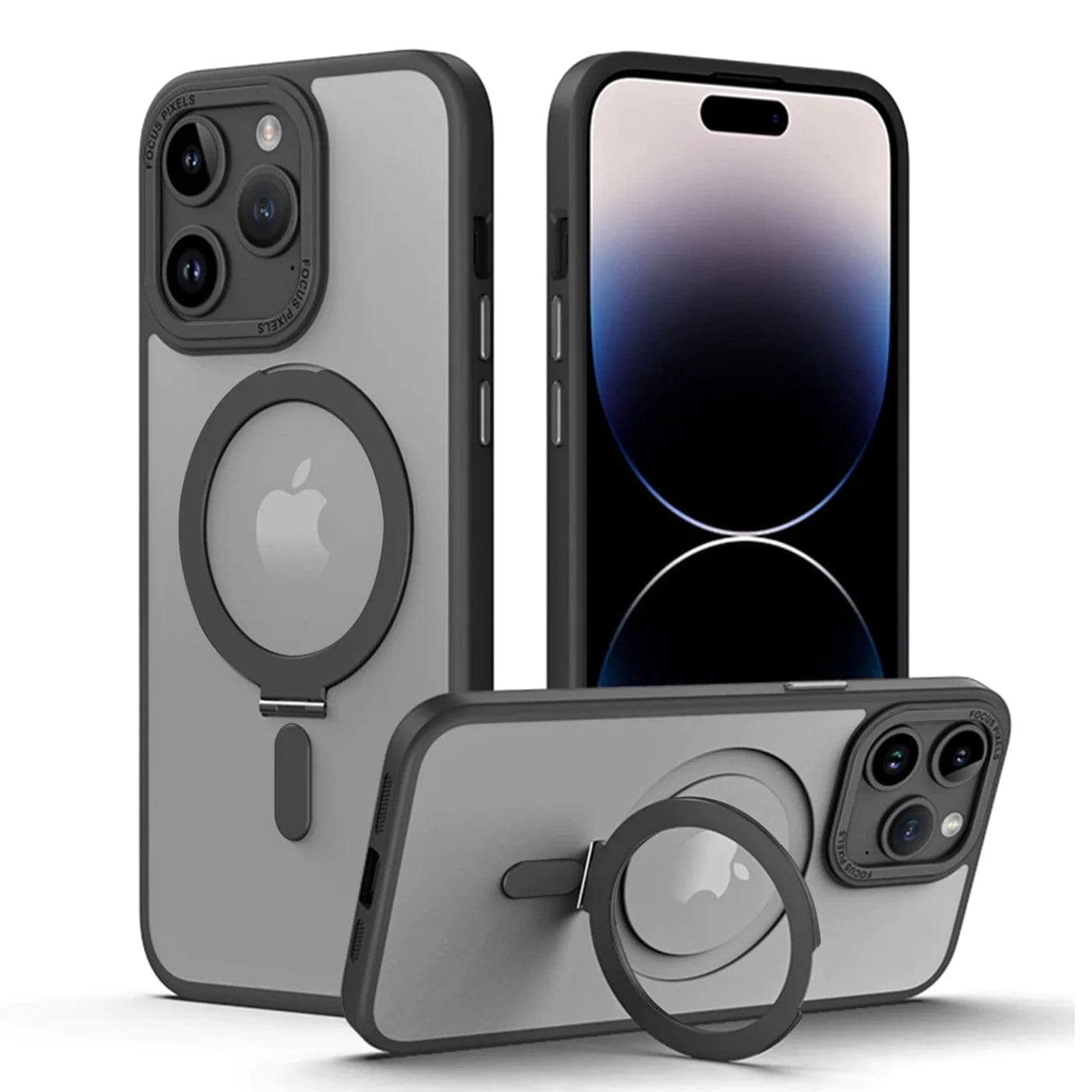 Venture Series Kickstand Case Clear with Screen and Camera Protector - iPhone 15 Pro Max