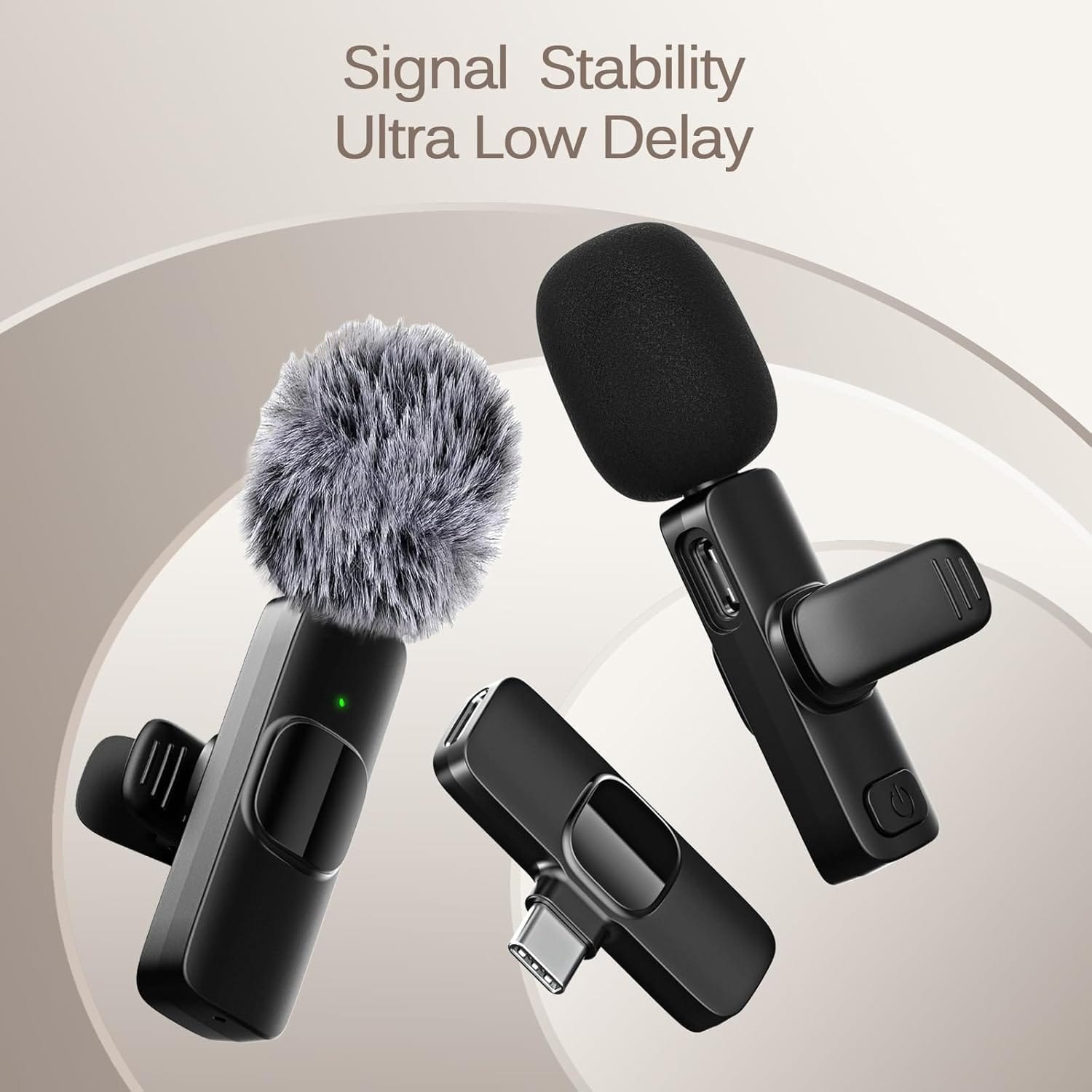 Portable Wireless Lavalier Microphone Set - Dual Clip-On Mics