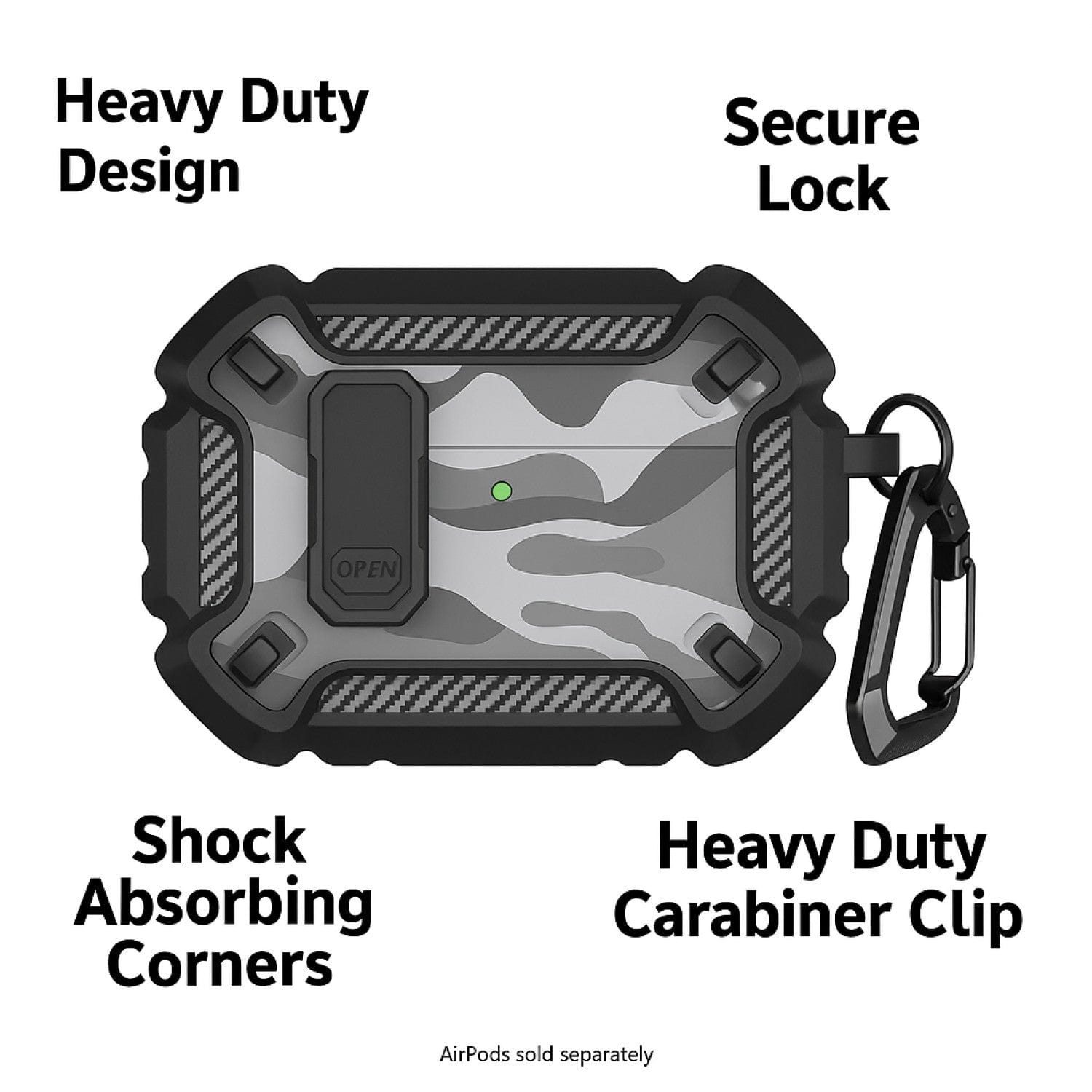 Apple AirPods Pro 3 Case - Heavy-Duty, Secure Lock | Raider Series