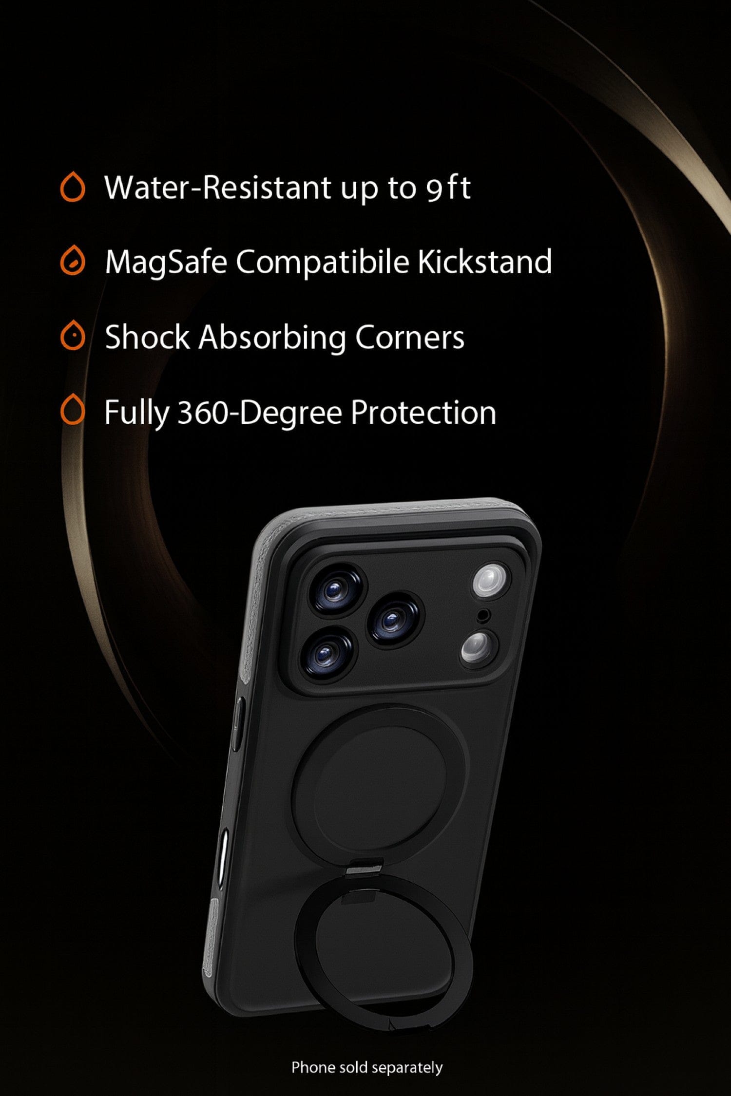 iPhone 17 Pro Max Waterproof Case - MagSafe Kickstand, Integrated Screen & Camera Protection | Oasis Series