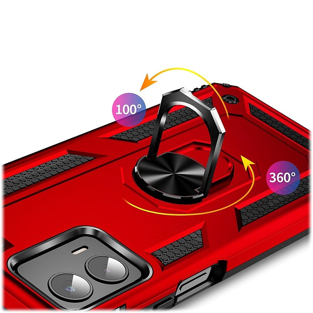 Military Kickstand Series with Belt Clip Case for Motorola Edge+ (2023) - Red