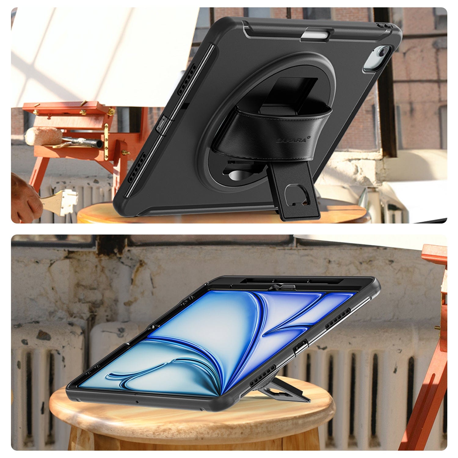 Raider Series Heavy Duty Hand Strap Case - Apple iPad Air 13" (M2 2024/M3 2025)