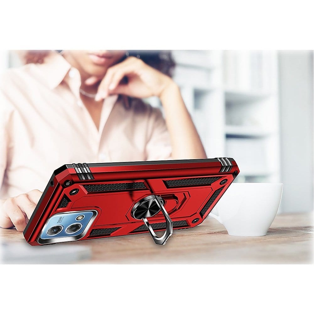 Military Kickstand Series with Belt Clip Case for Motorola G Stylus 5G (2023) - Red