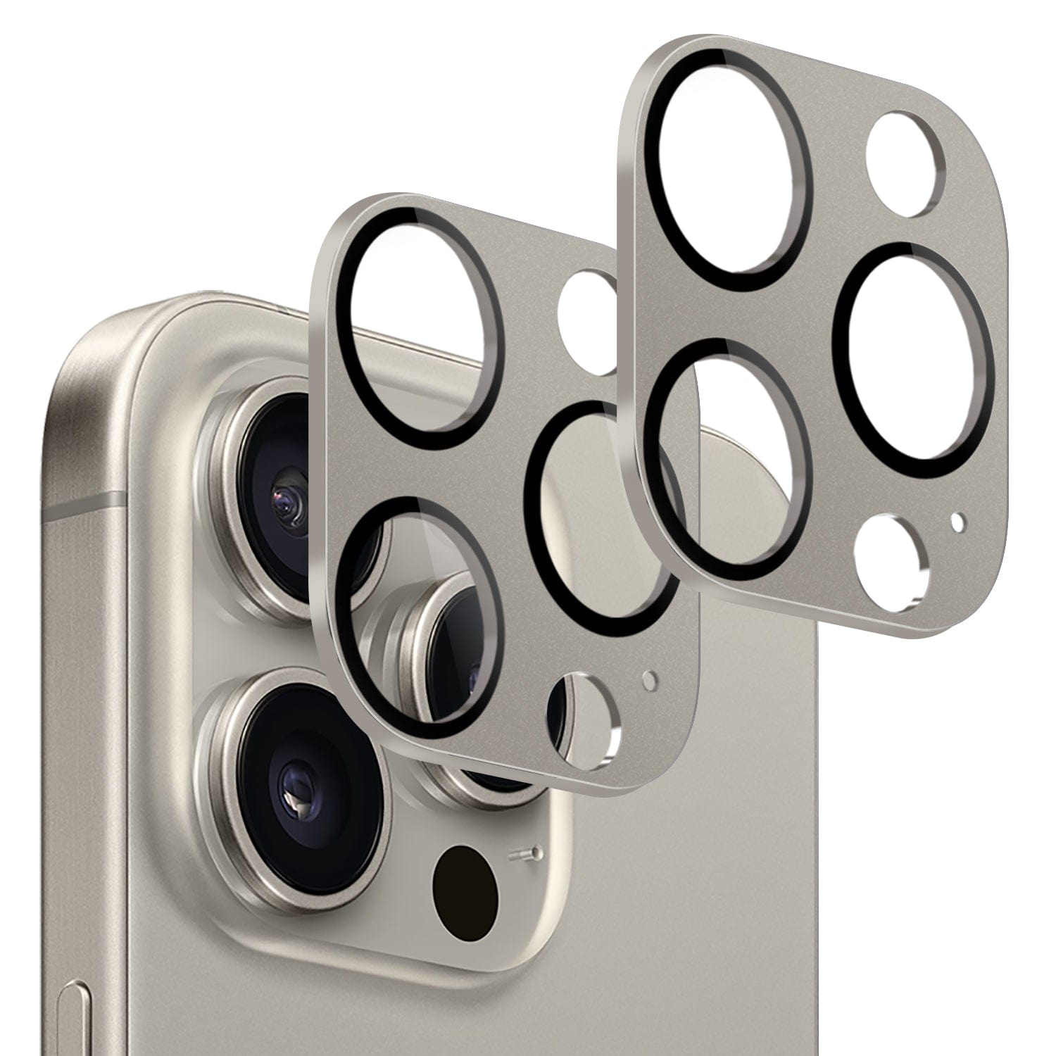ZeroDamage HD Flexible Glass Camera Lens Protector for iPhone 15 Pro/15 Pro Max (2-Pack)