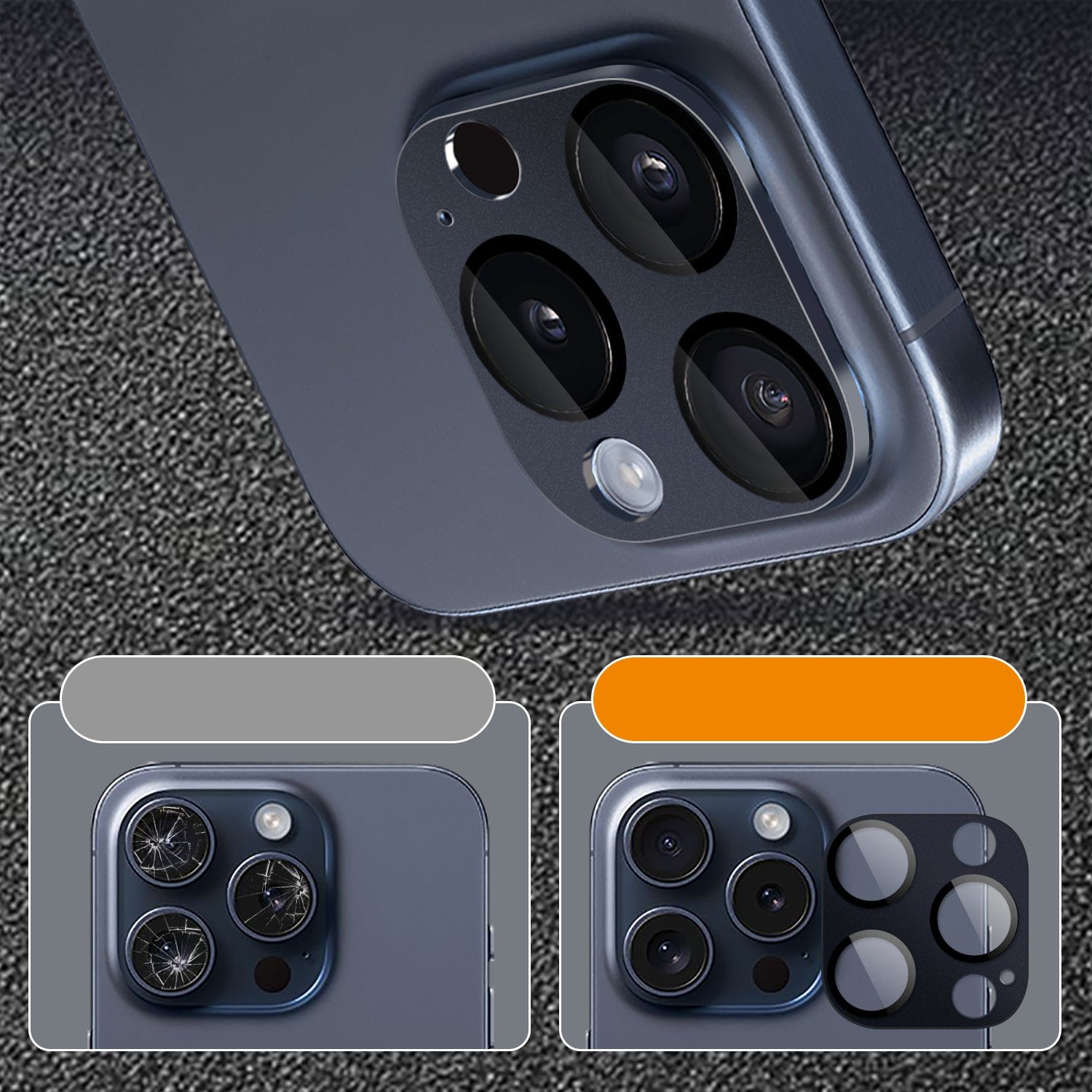 iPhone 15 Pro/Pro Max Camera Lens Protector - Ultra-Clear Glass, 2-Pack | ZeroDamage