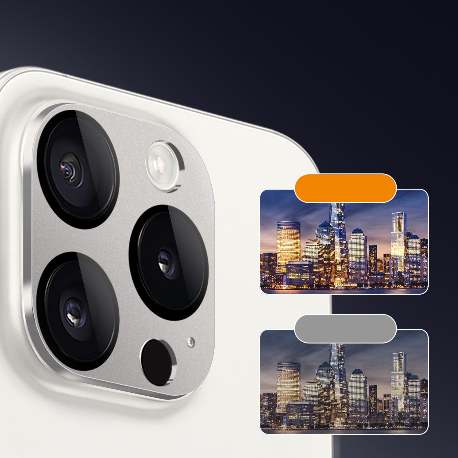 ZeroDamage HD Flexible Glass Camera Lens Protector for iPhone 15 Pro/15 Pro Max (2-Pack)