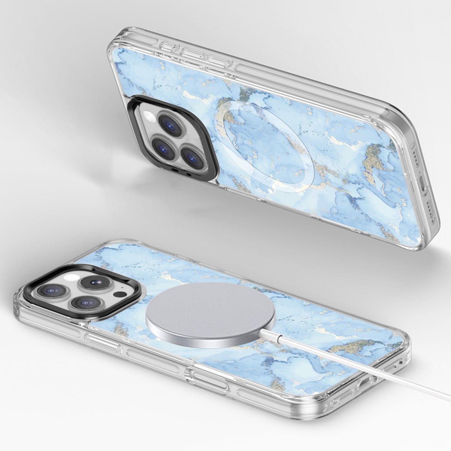 iPhone 16 Pro Max Case with Swappable Floral & Marble Designs - Wireless Charging | Inspire Series