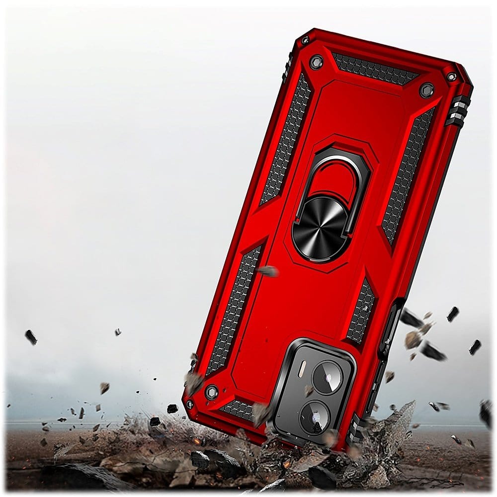 Military Kickstand Series with Belt Clip Case for Motorola Edge+ (2023) - Red