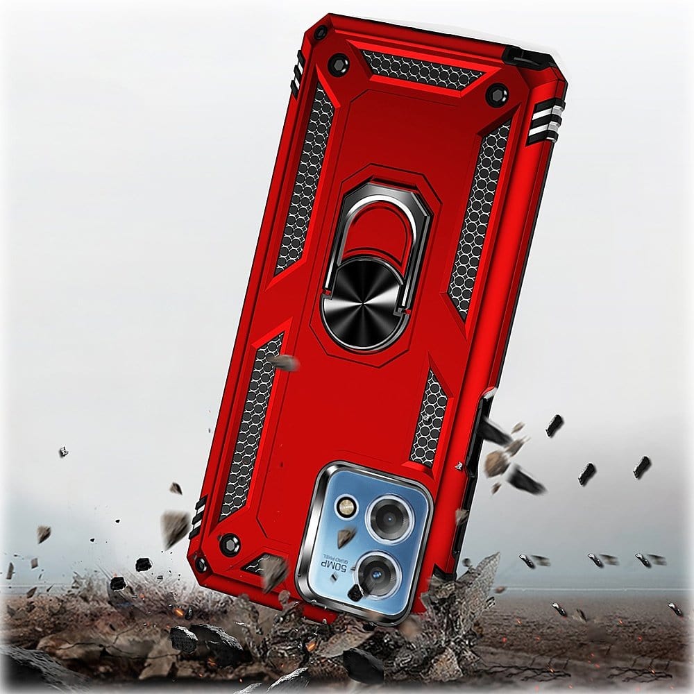Military Kickstand Series with Belt Clip Case for Motorola G Stylus 5G (2023) - Red