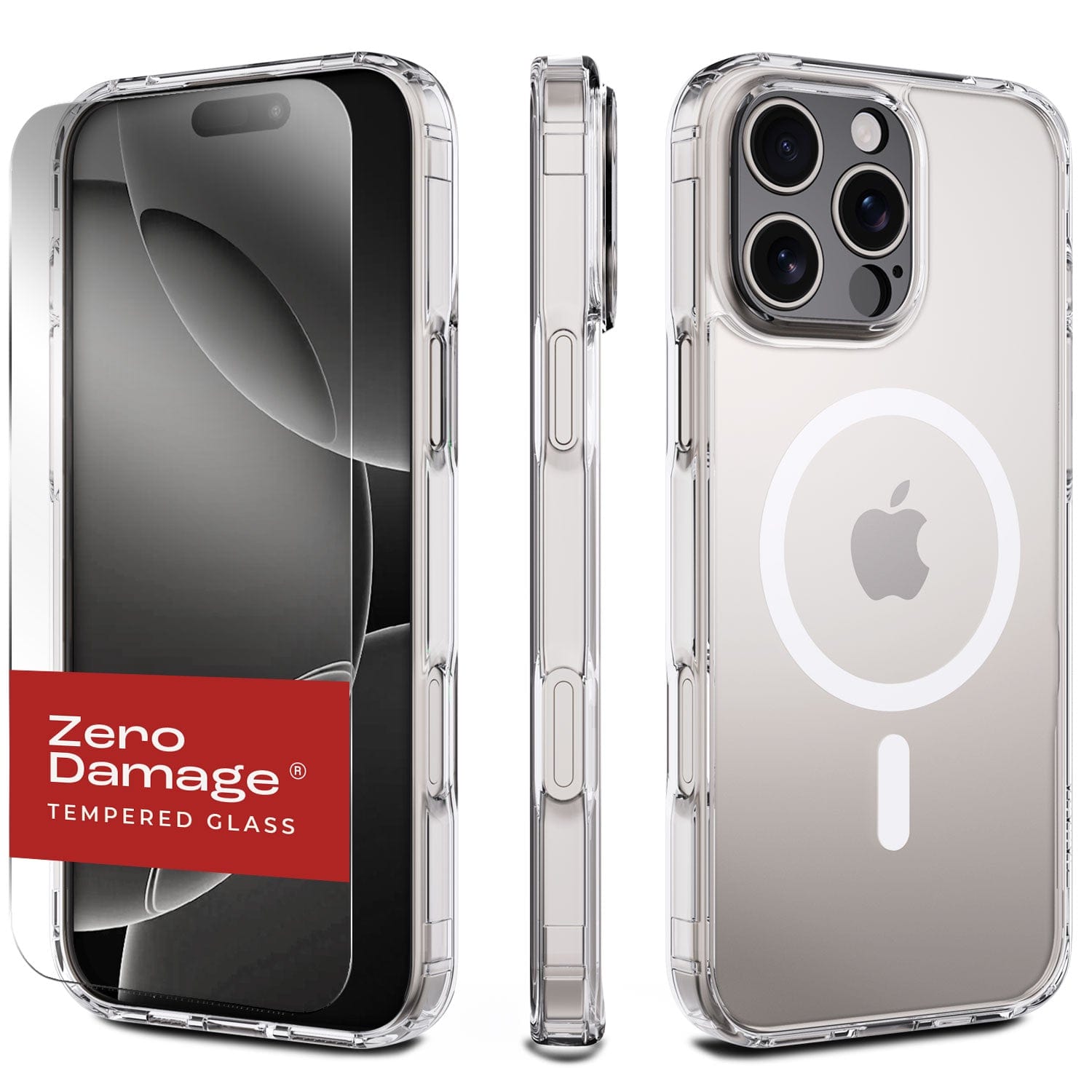 iPhone 16 Pro Max Clear Case & Screen Protector Kit - Rugged Protection, MagSafe | Classic Series