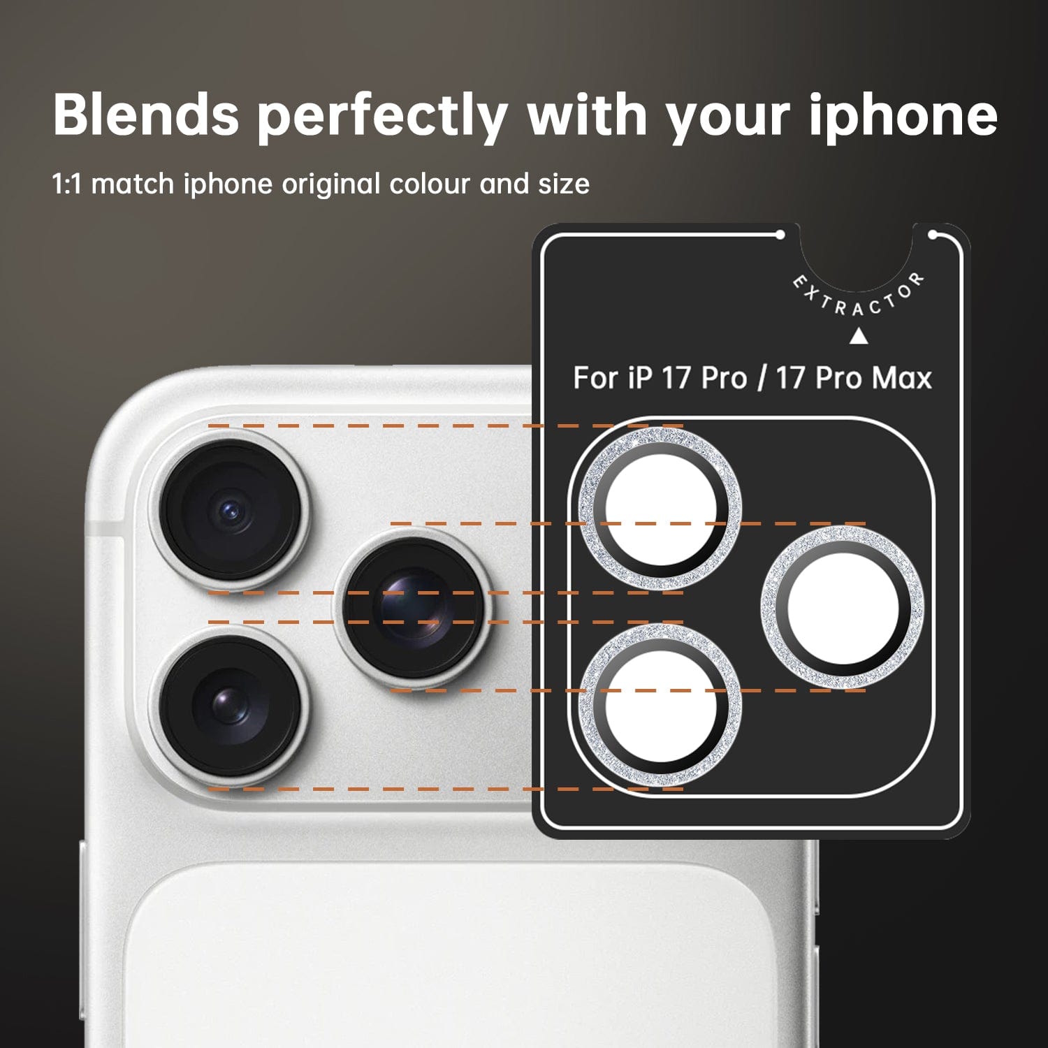 iPhone 17 Pro / 17 Pro Max Camera Protector - Sparkle Eagle Eye, Titanium Glass (2-Pack)| ZeroDamage