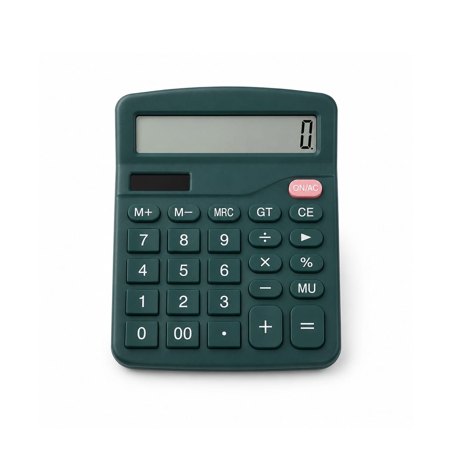 12-Digit Desktop Calculator - Dual Power Solar & Battery
