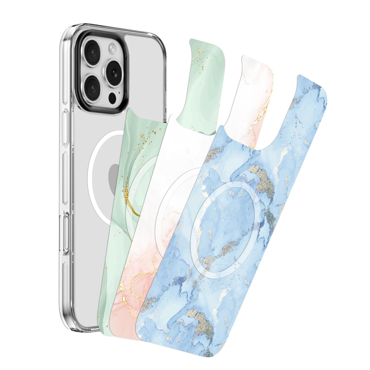 iPhone 16 Pro Case with Swappable Floral & Marble Designs - Wireless Charging | Inspire Series