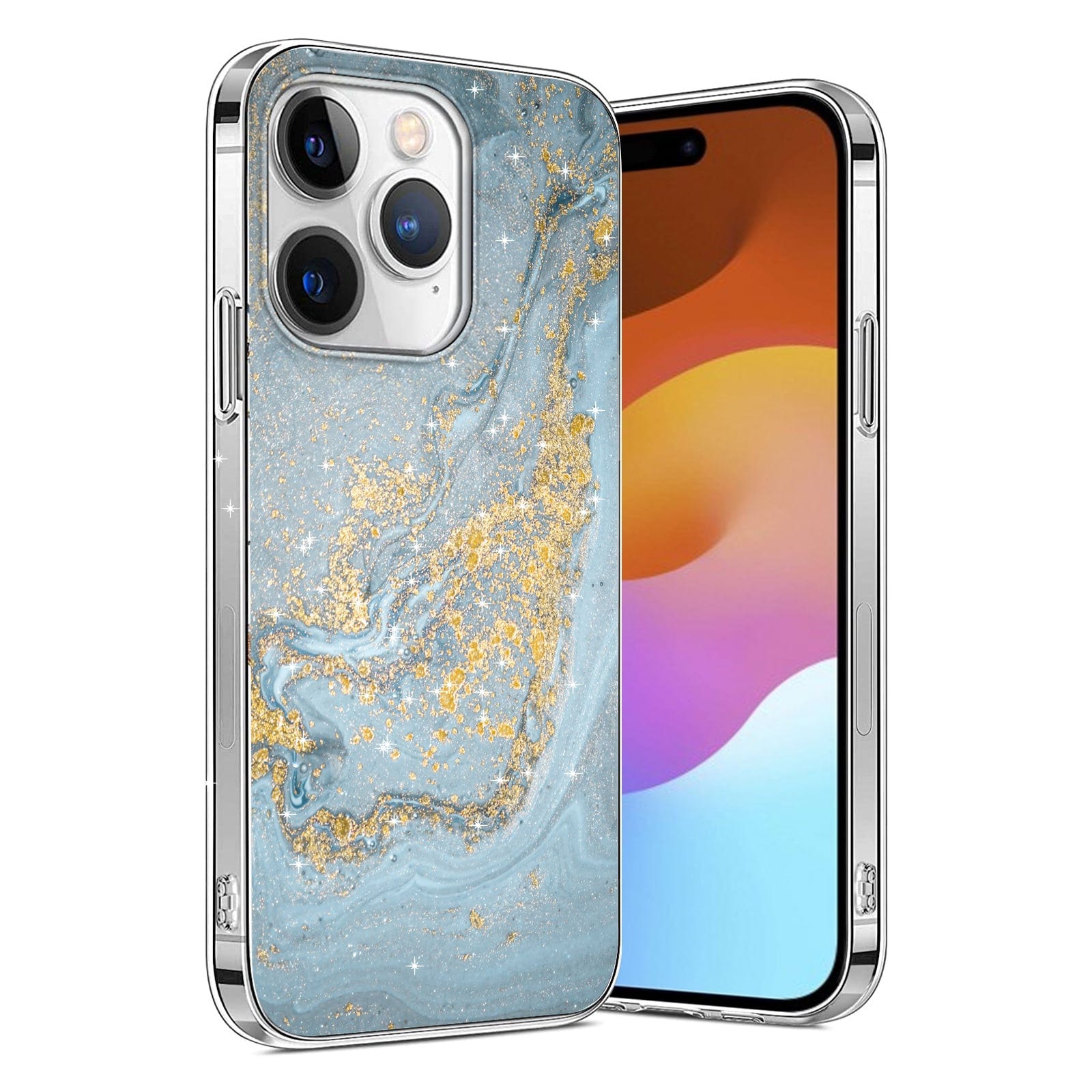 Inspire Series Blue Marble Case with Screen and Camera Protector - iPhone 15 Pro