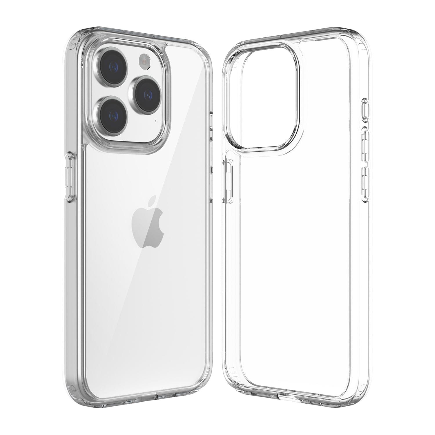 Protection Kit Bundle - Hybrid-Flex Hard Shell Case with Tempered Glass Screen and Camera Protector for iPhone 15 Pro - Clear