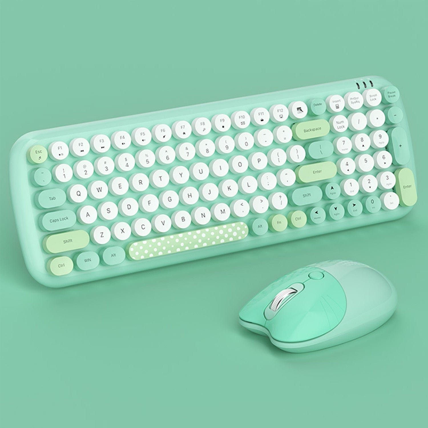 Wireless Keyboard & Mouse Combo - Soft Click, Colorful 100 Keys