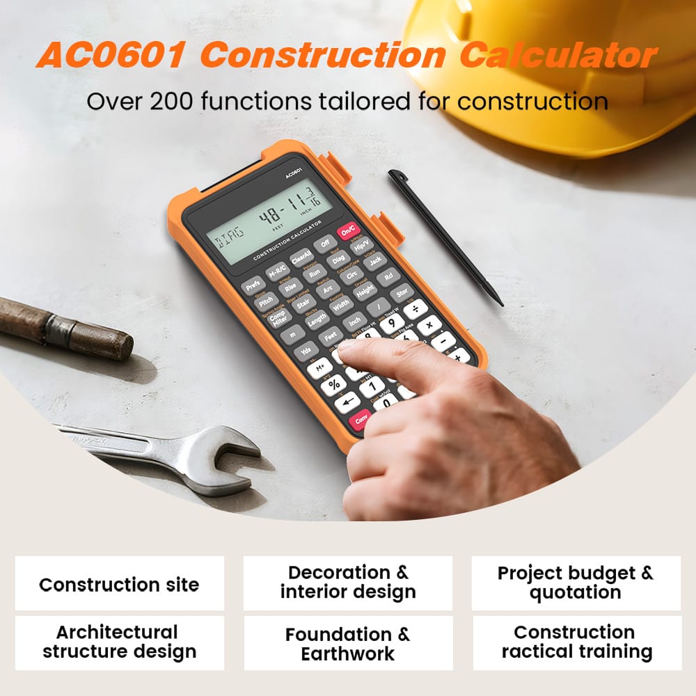 Sahara Construction Calculator - 200+ Engineering Functions & 2.6" LCD Display