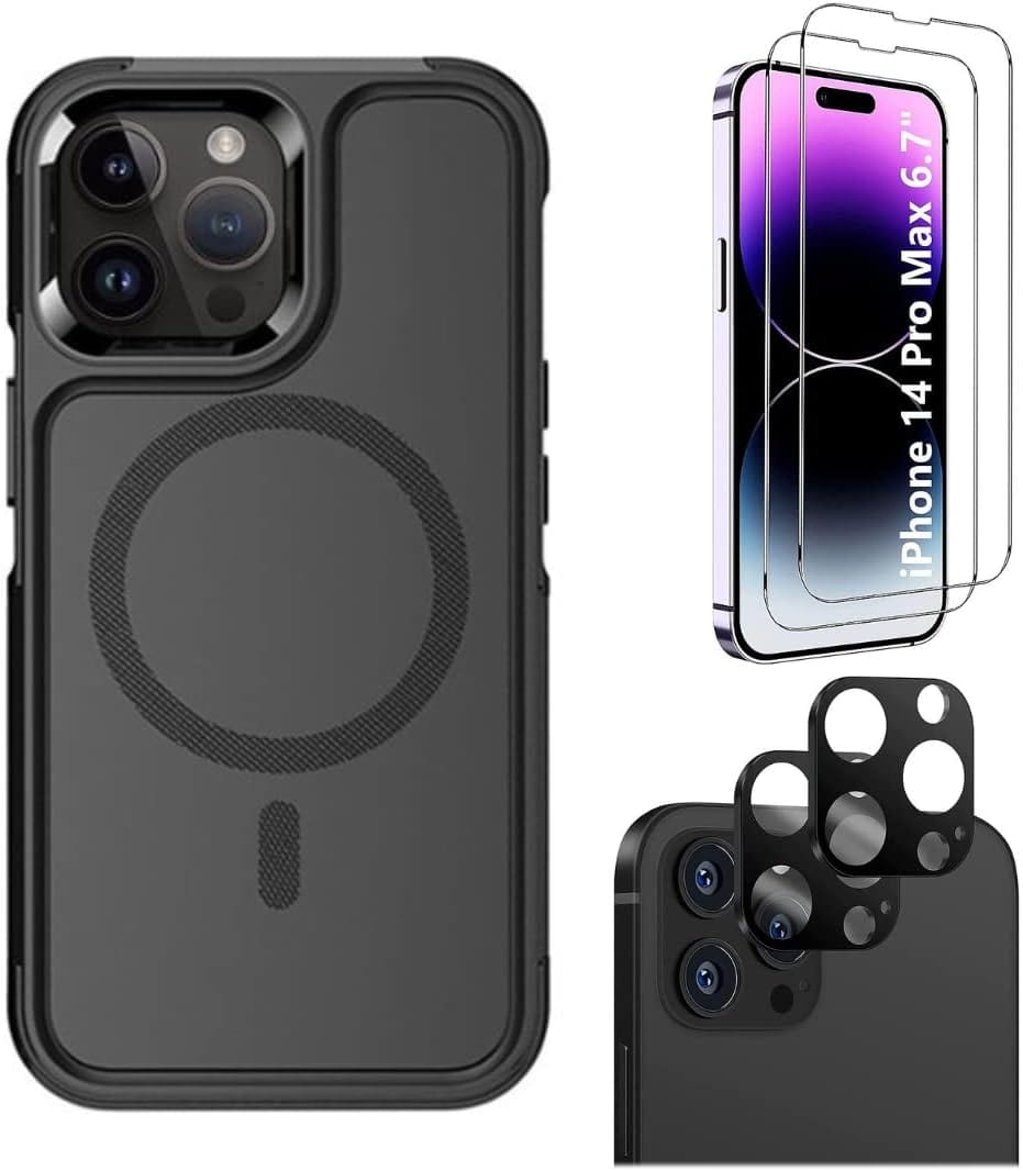 SaharaCase iPhone 14 Pro Max 6.7" Bundle Armor Hard Shell Case with Tempered Glass Screen and Camera SaharaCase iPhone 14 Pro Max 6.7" Bundle Armor Hard Shell Case with Tempered Glass Screen and Camera
