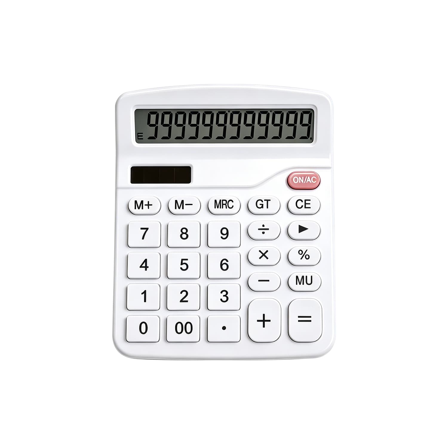 12-Digit Desktop Calculator - Dual Power Solar & Battery
