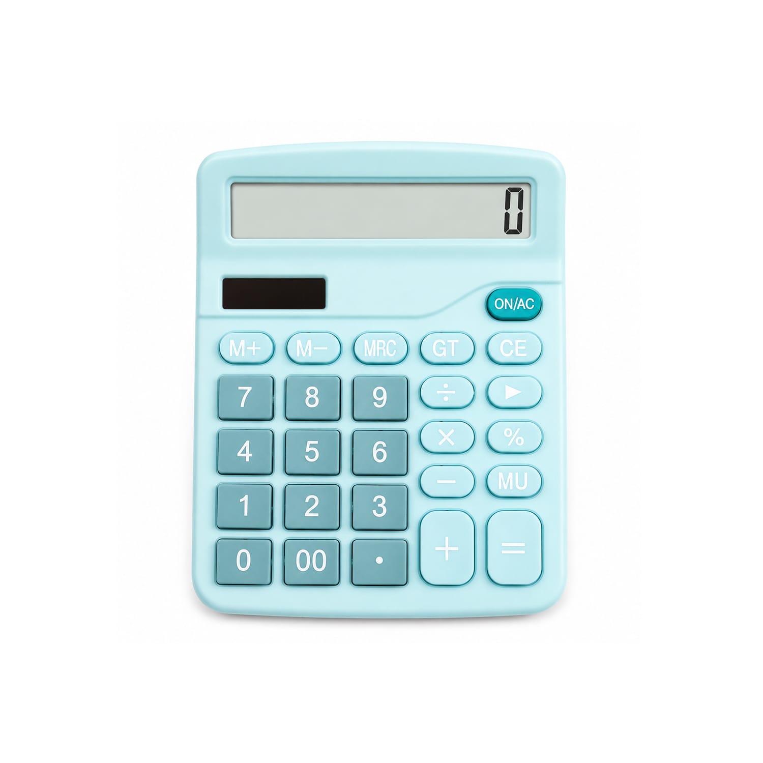 12-Digit Desktop Calculator - Dual Power Solar & Battery