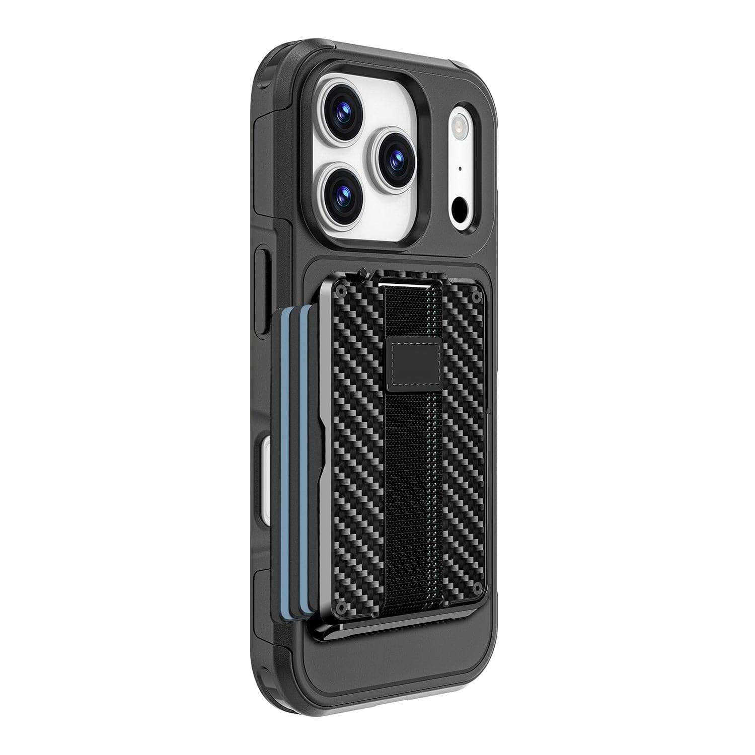 phone case that holds cards SaharaCase Raider Series MagSafe Compatible Wallet for iPhone 17 Pro, Shock Absorbing, Black (CP00987)