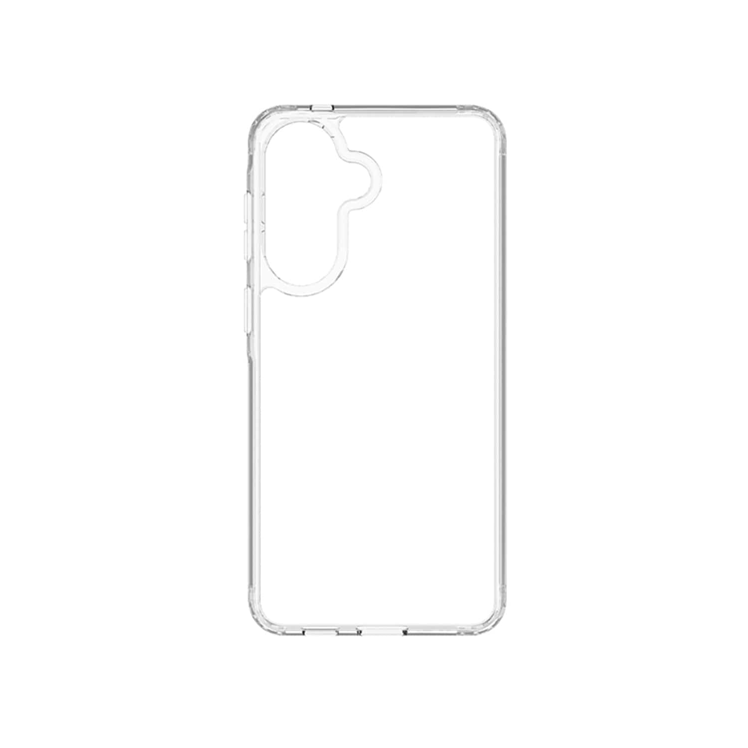 Clear Samsung Galaxy A57 case on a white background