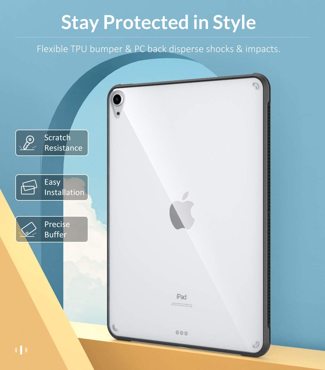 Venture Series Clear Hard Shell Case - Apple iPad Air 10.9-inch (4th/5th Gen) and iPad Air 11-inch (M2 2024 & M3 2025)