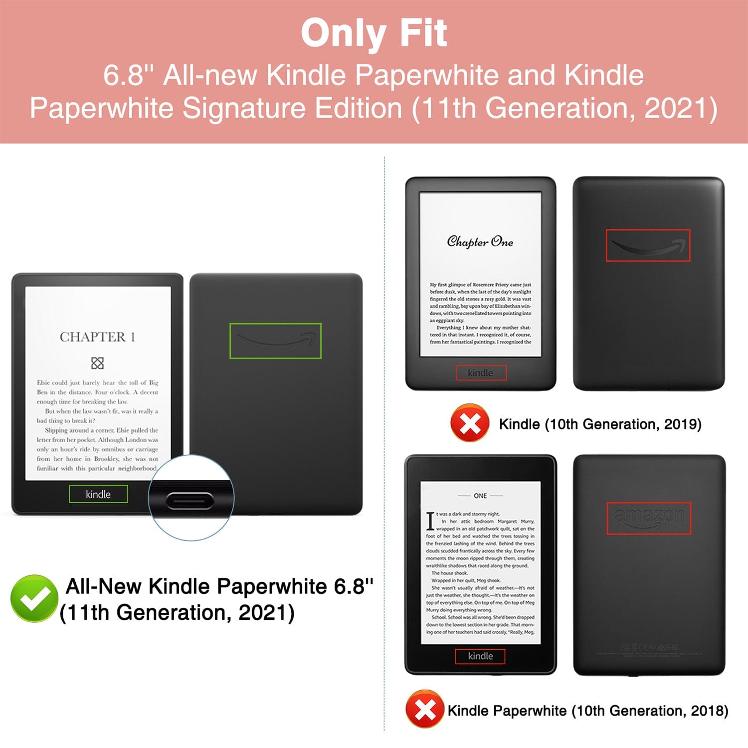 Multi-Angle Case for Amazon Kindle Paperwhite (2021-2023 release)