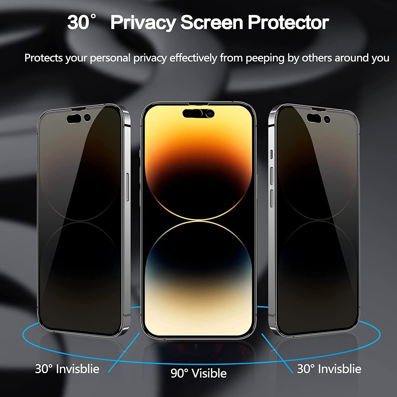 iPhone 15 Plus Privacy Tempered Glass Screen Protector - 2-Pack, Anti-Spy | ZeroDamage
