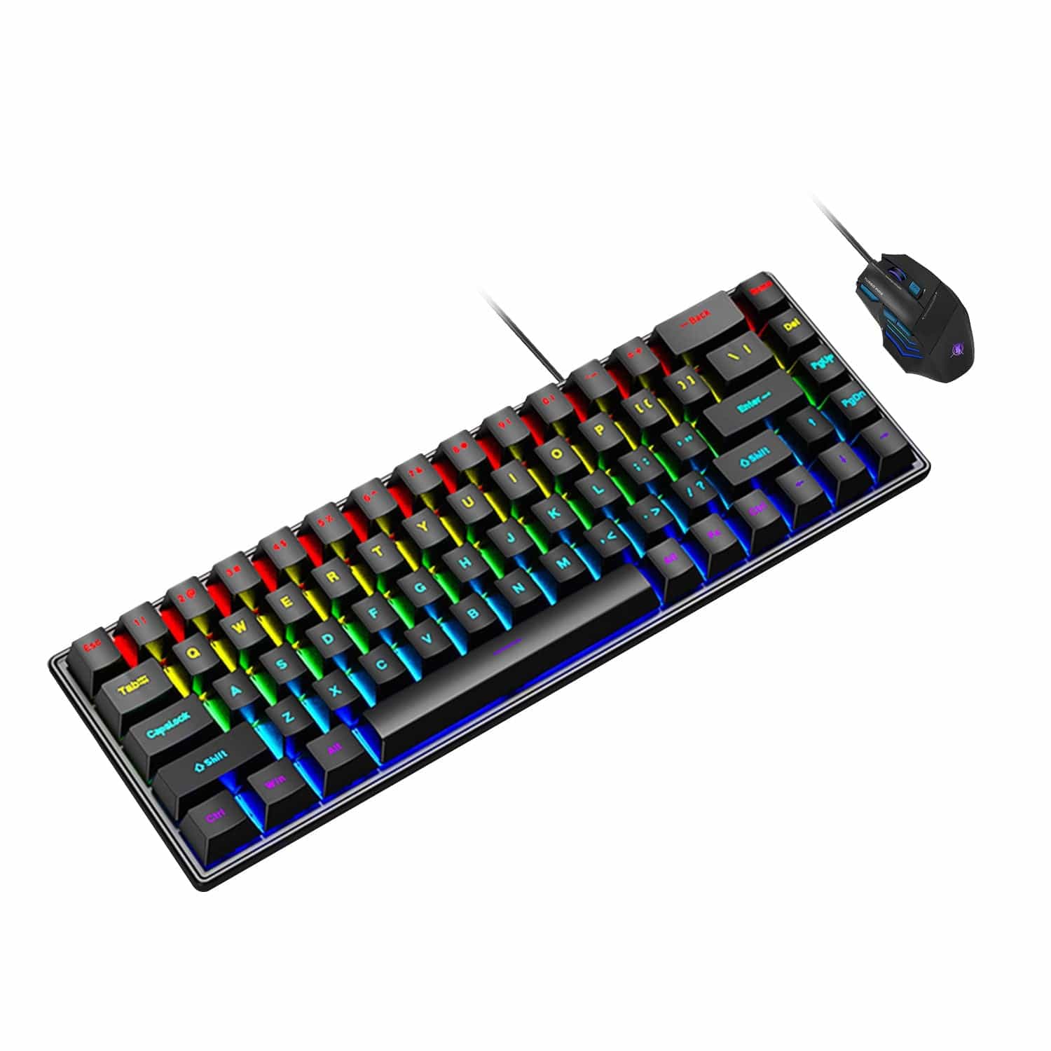 Wired Gaming Keyboard & Mouse Combo - Anti-Ghosting Multi-Key, 68 Keys