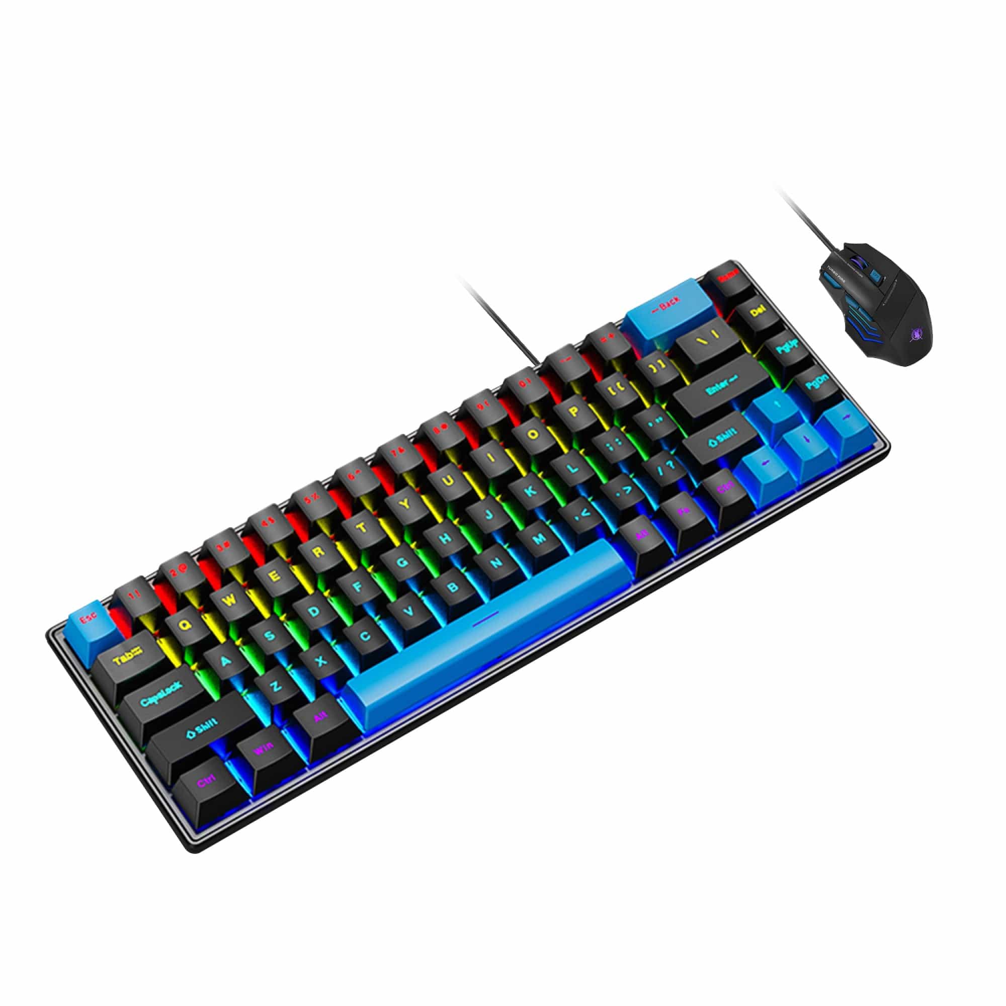 Wired Gaming Keyboard & Mouse Combo - Anti-Ghosting Multi-Key, 68 Keys
