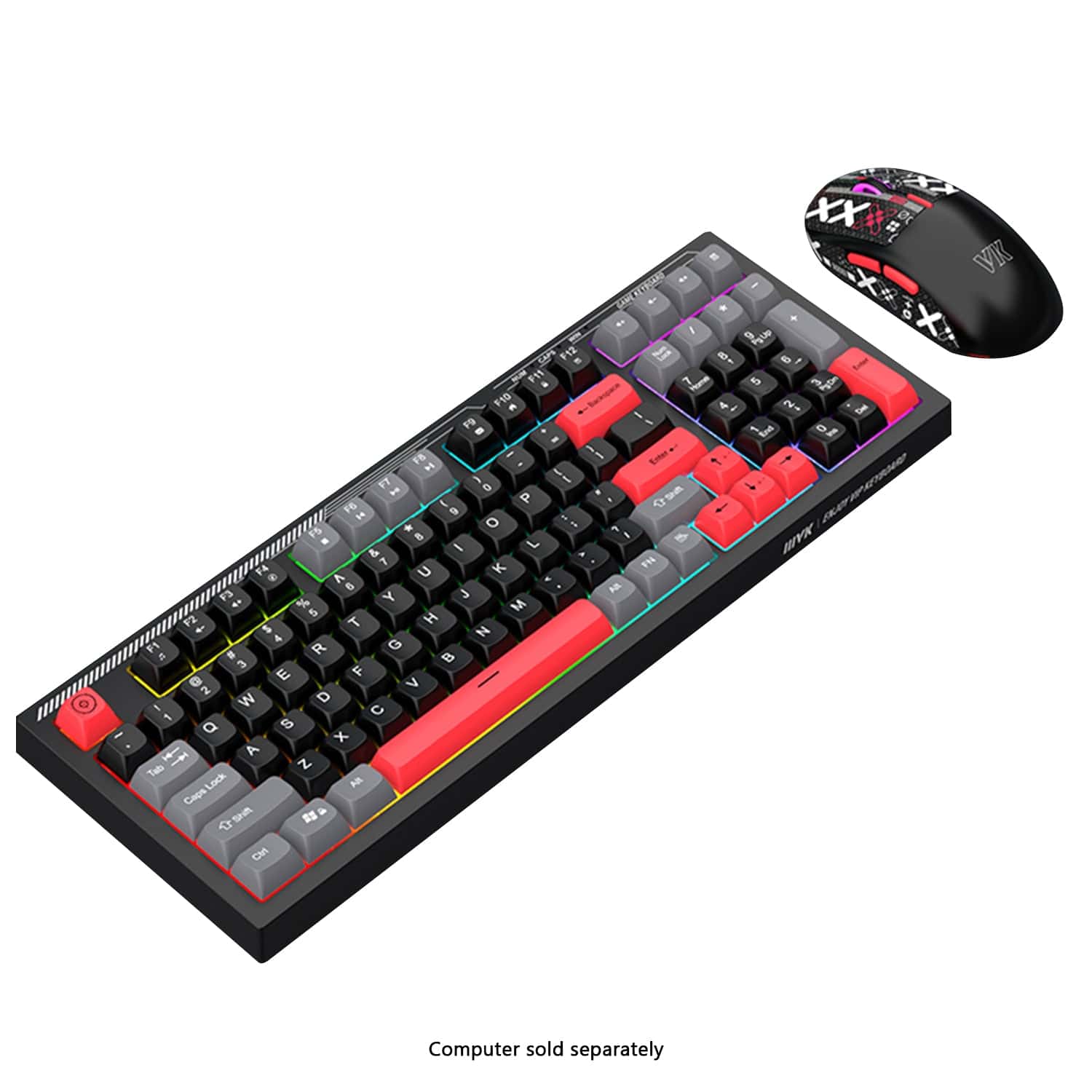 Wired Gaming Keyboard & Mouse Combo - 98 Keys, Anti-Ghosting Multi-Key, 7-RGB Backlights