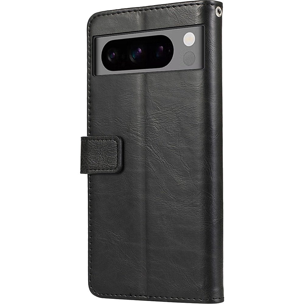 Leather Folio Wallet Case for Google Pixel 8 Pro - Black