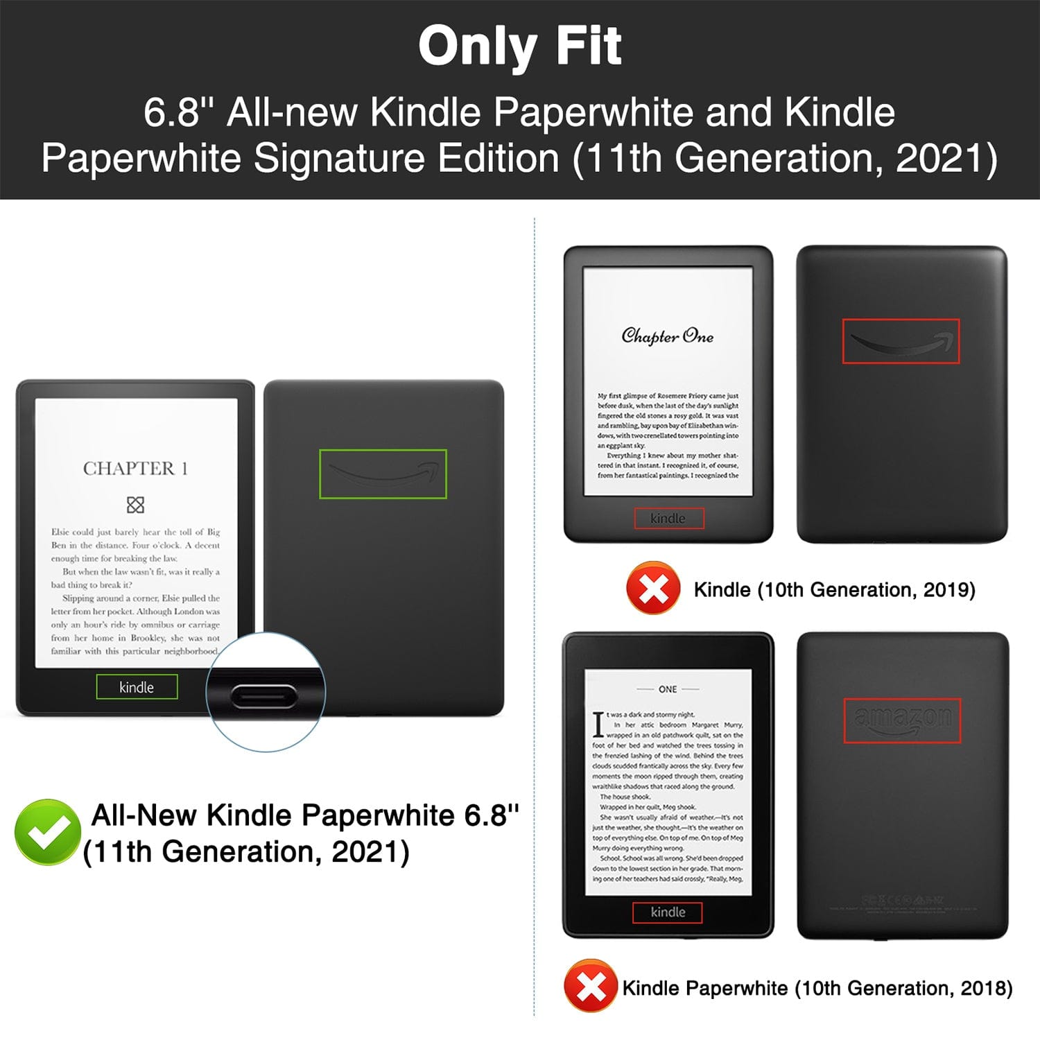 Multi-Angle Case for Amazon Kindle Paperwhite (2021-2023 release)