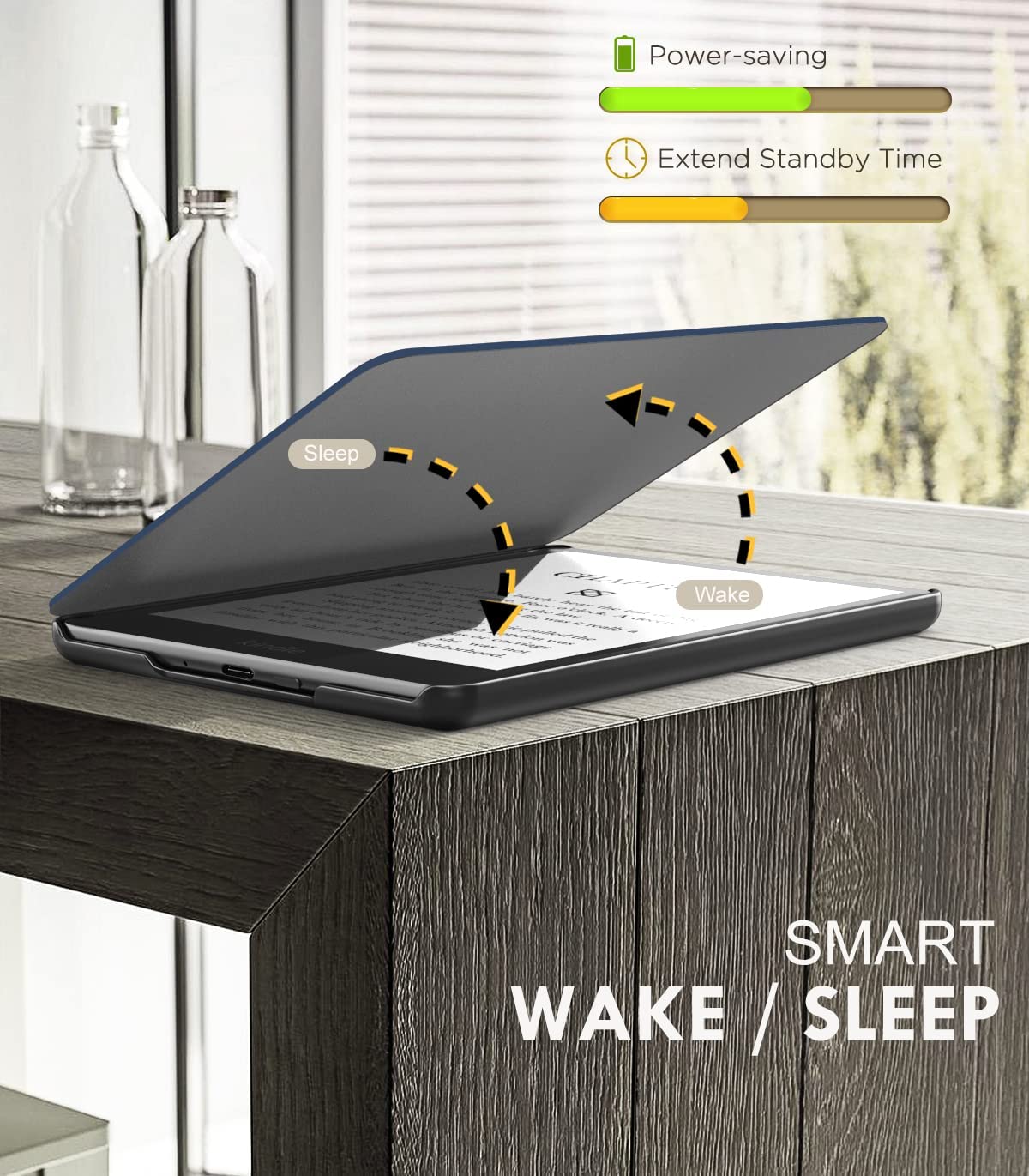 Slim Vegan Leather Business Folio Case - Amazon Kindle Paperwhite (2021-2023)