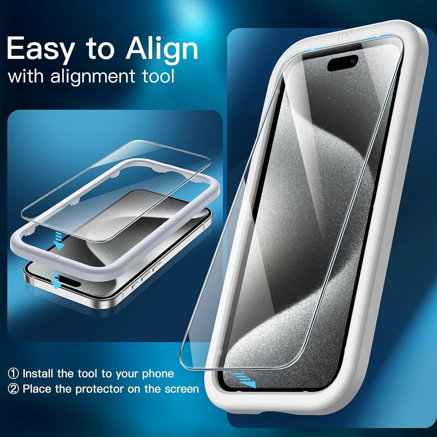 iPhone 15 Pro Tempered Glass Screen Protector - 2-Pack, Anti-Fingerprint | ZeroDamage