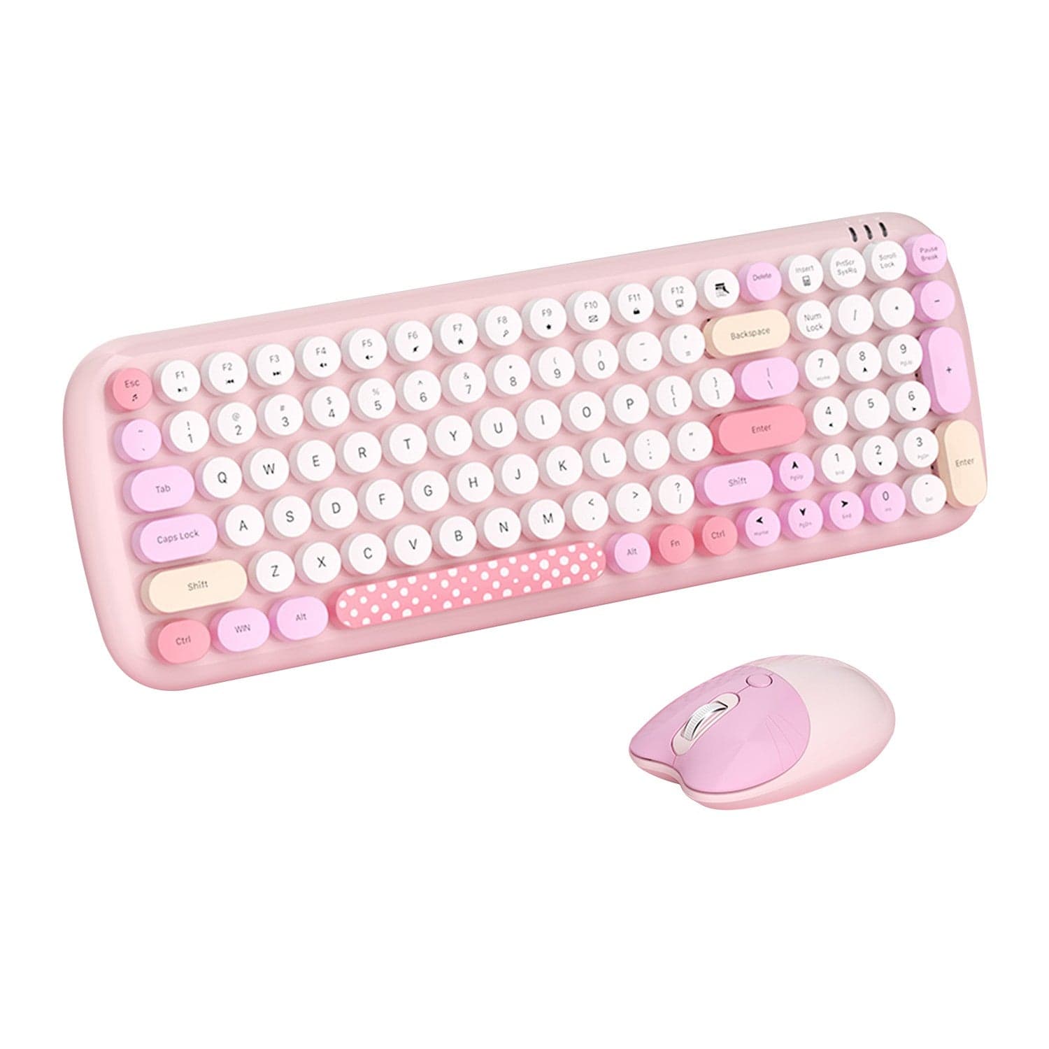 Wireless Keyboard & Mouse Combo - Soft Click, Colorful 100 Keys