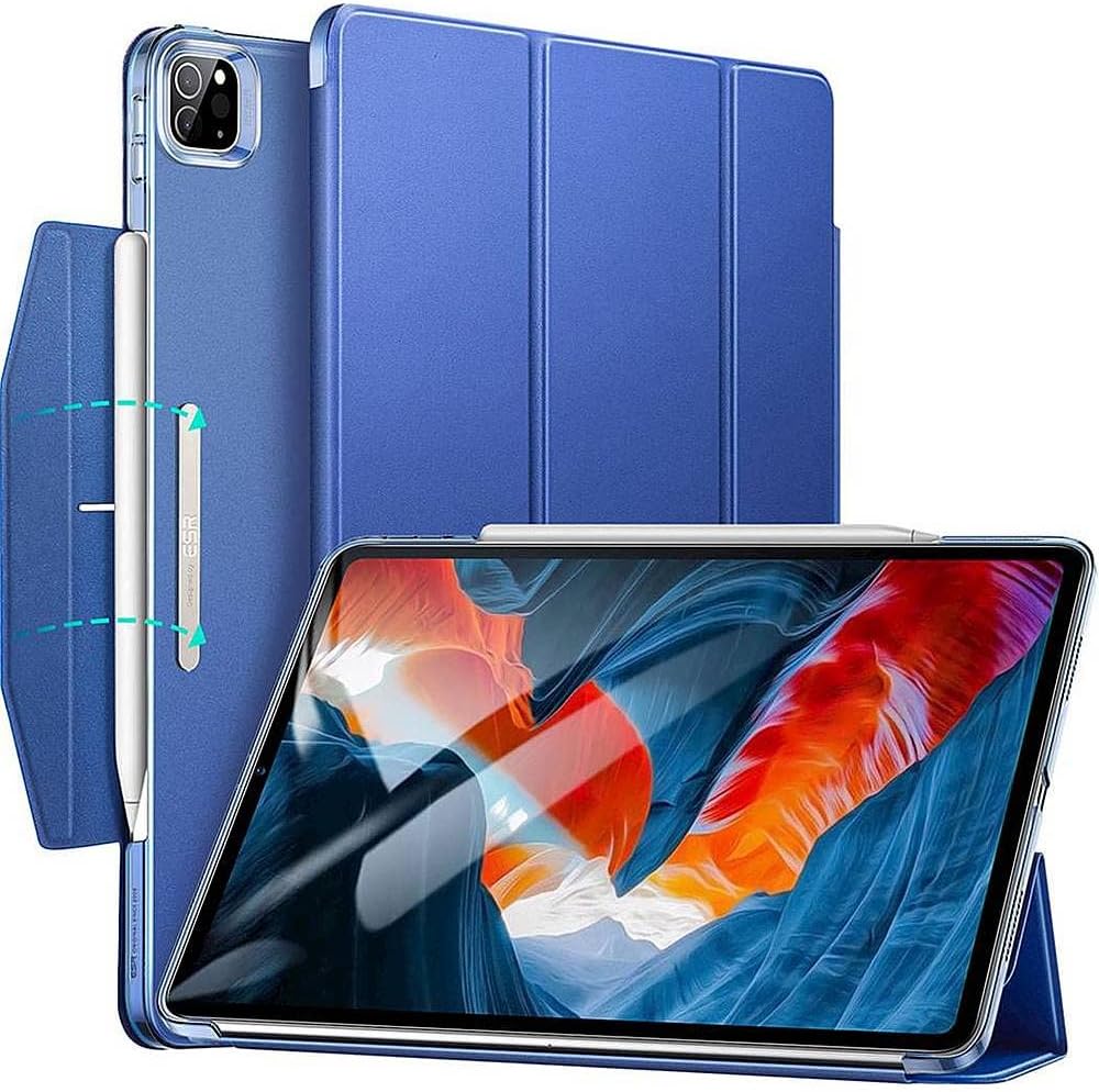 ESR Blue Folio Case with Tempered Glass Screen - iPad Pro 12.9" (4th, 5th, and 6th Generation)