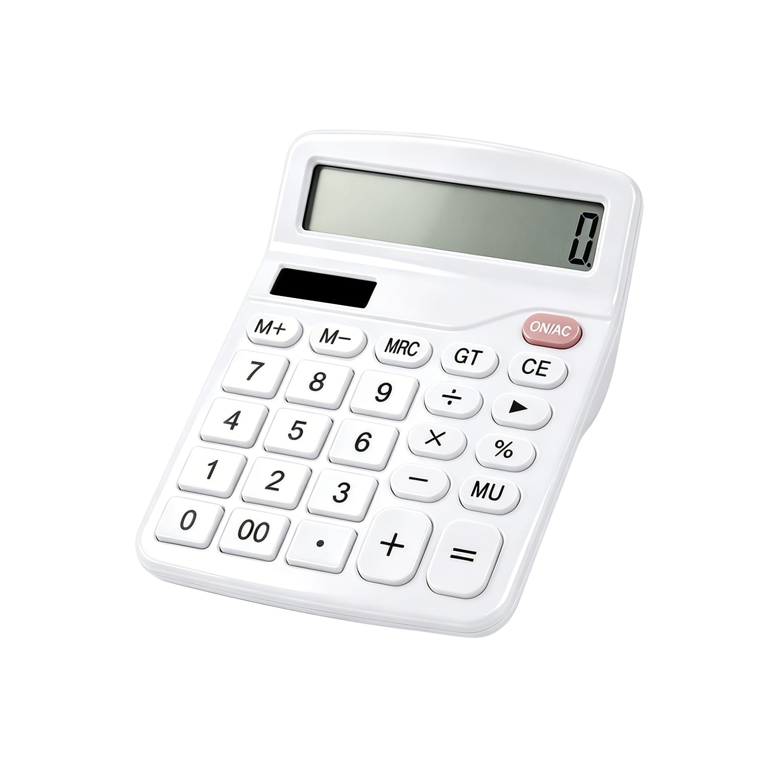 12-Digit Desktop Calculator - Dual Power Solar & Battery