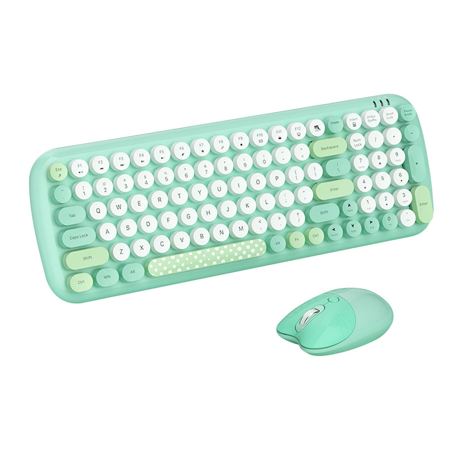 Wireless Keyboard & Mouse Combo - Soft Click, Colorful 100 Keys
