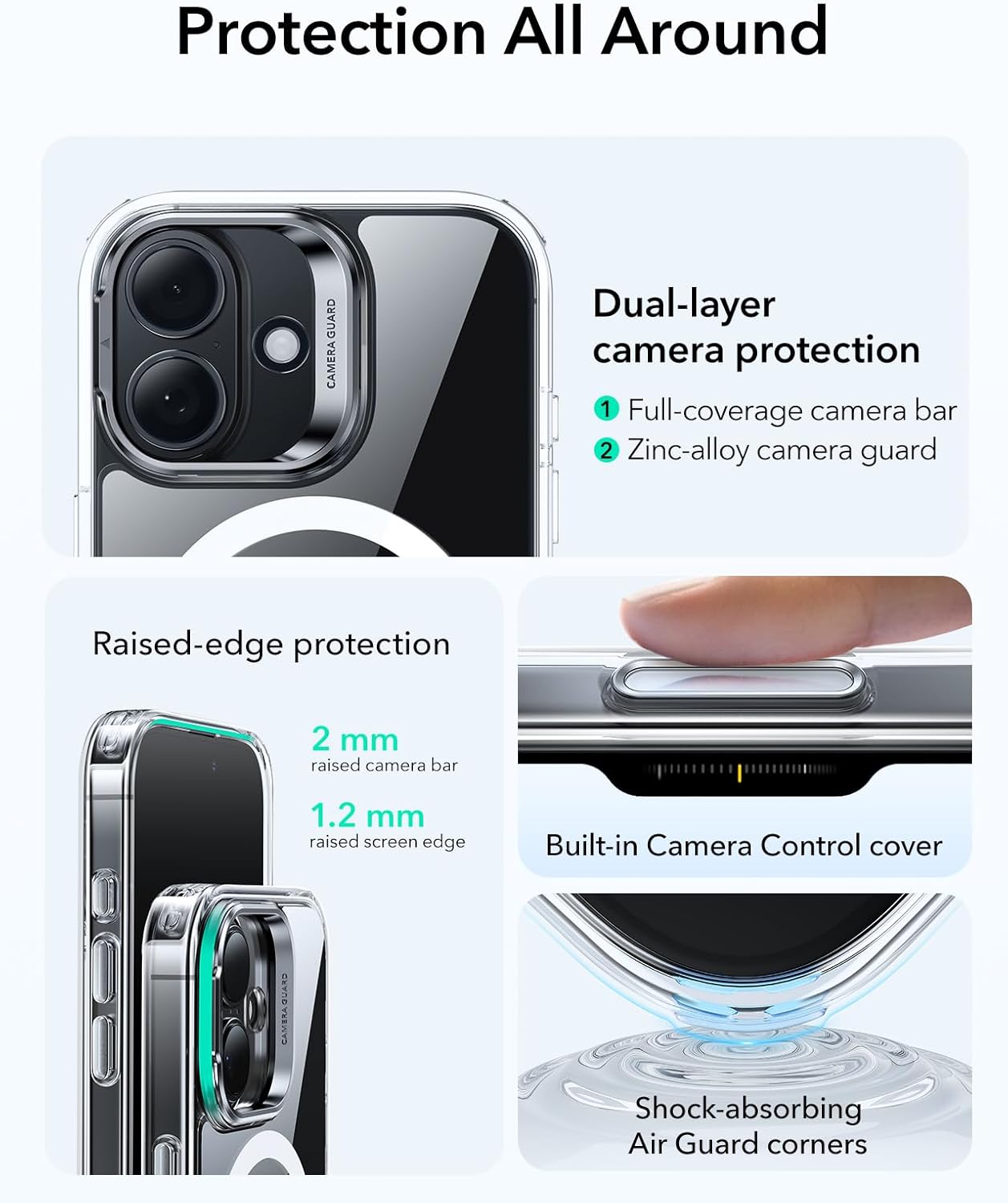 Venture Series Kickstand Case Compatible with Magsafe for Apple iPhone 17 - Clear