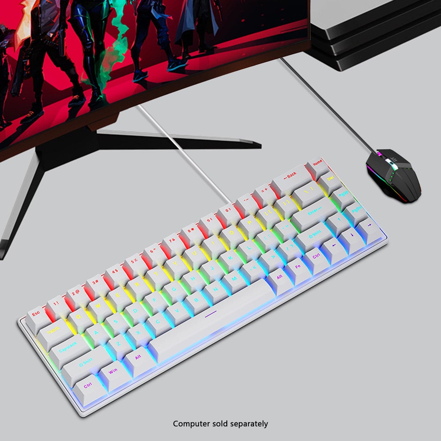 Wired Gaming Keyboard & Mouse Combo - Anti-Ghosting Multi-Key, 68 Keys