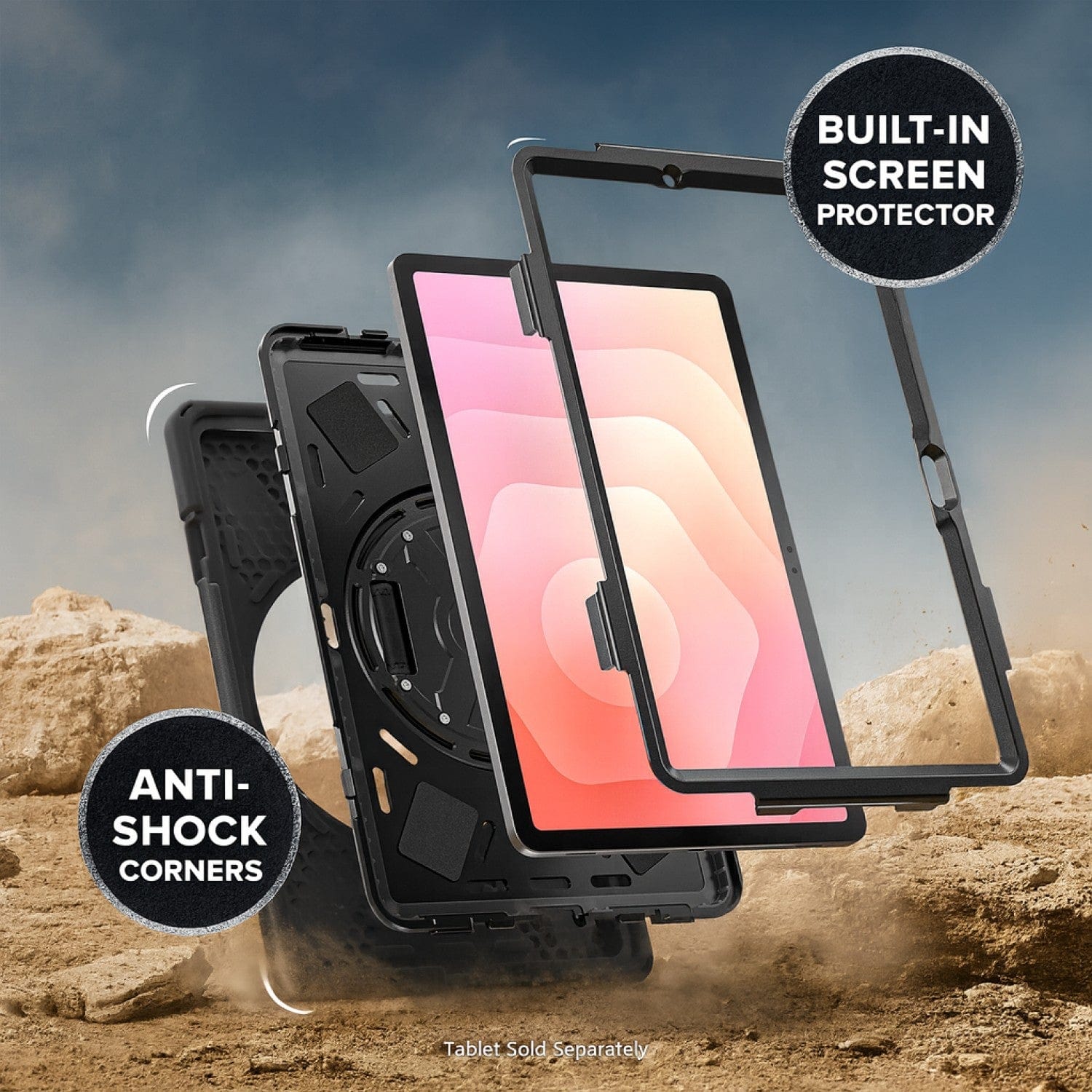 Samsung Galaxy Tab S11 Ultra Case - Heavy-Duty with Hand & Shoulder Strap, Kickstand | Raider-X Series