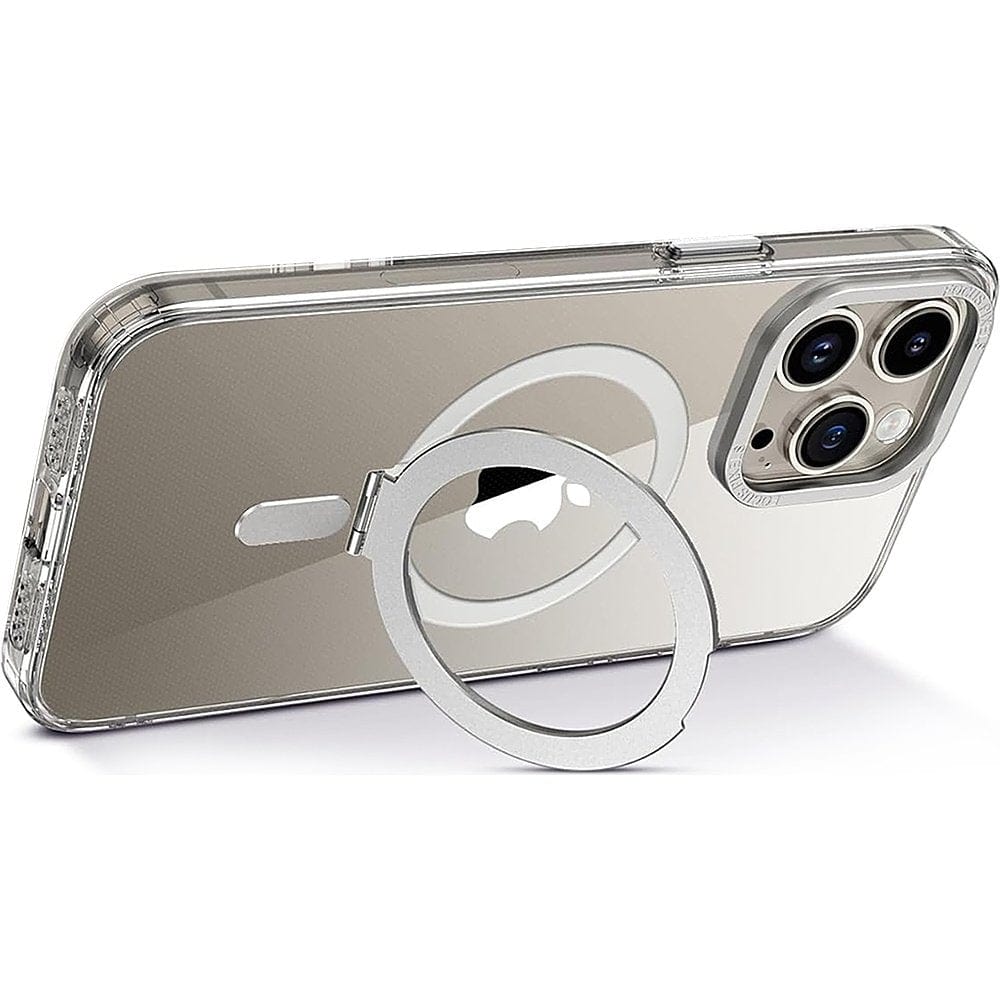 Protection Kit Bundle - Kickstand Case with Tempered Glass Screen and Camera Protector for iPhone 15 Pro Max - Clear