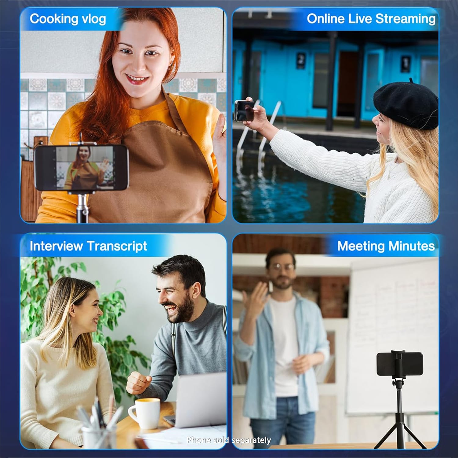 Portable Wireless Lavalier Microphone Set - Dual Clip-On Mics