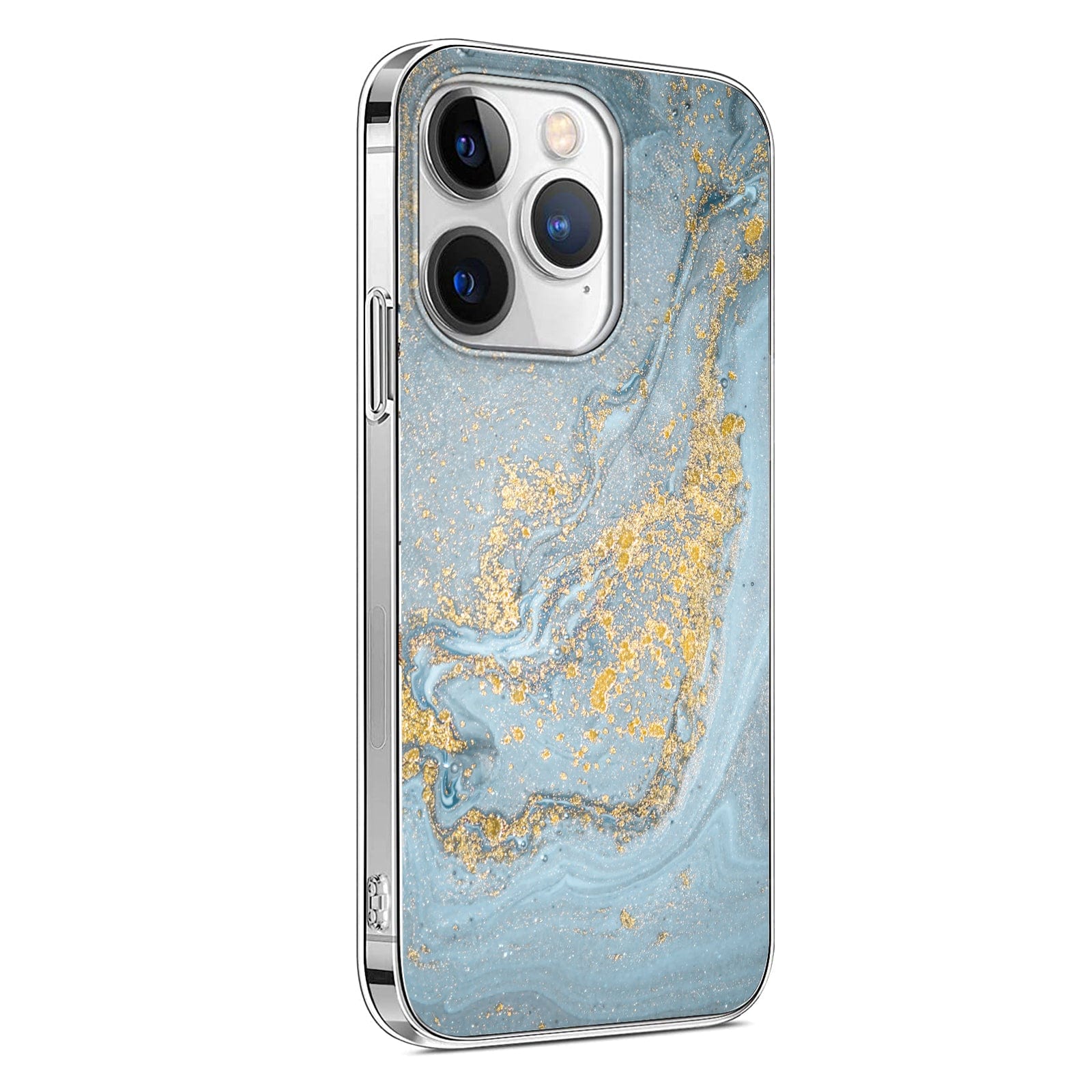Protection Kit Bundle - Blue Marble Case with Tempered Glass Screen and Camera Protector for iPhone 15 Pro Max